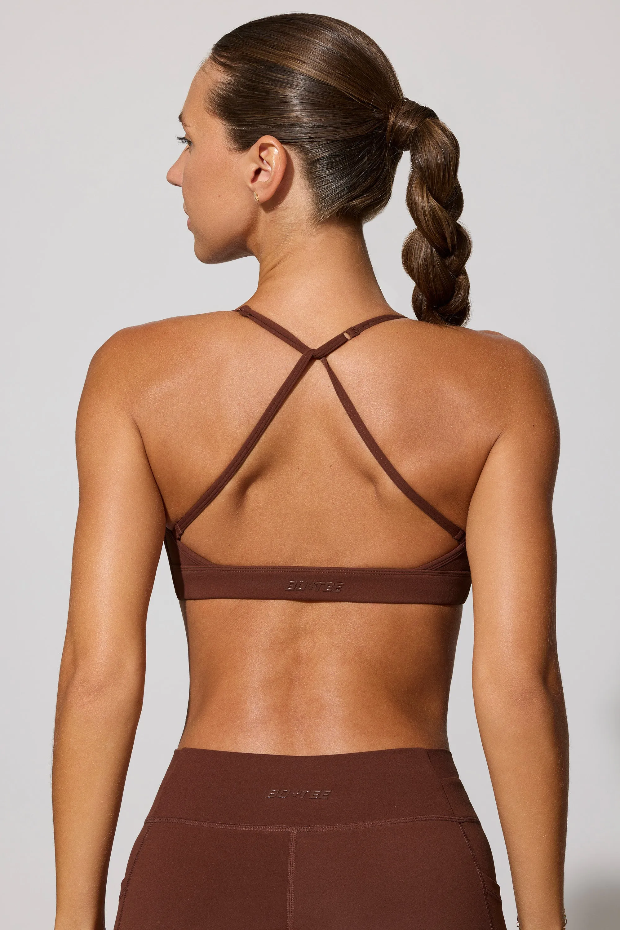 Multiway Twist Front Sports Bra in Brown sold by Bo + Tee product image thumbnail 3