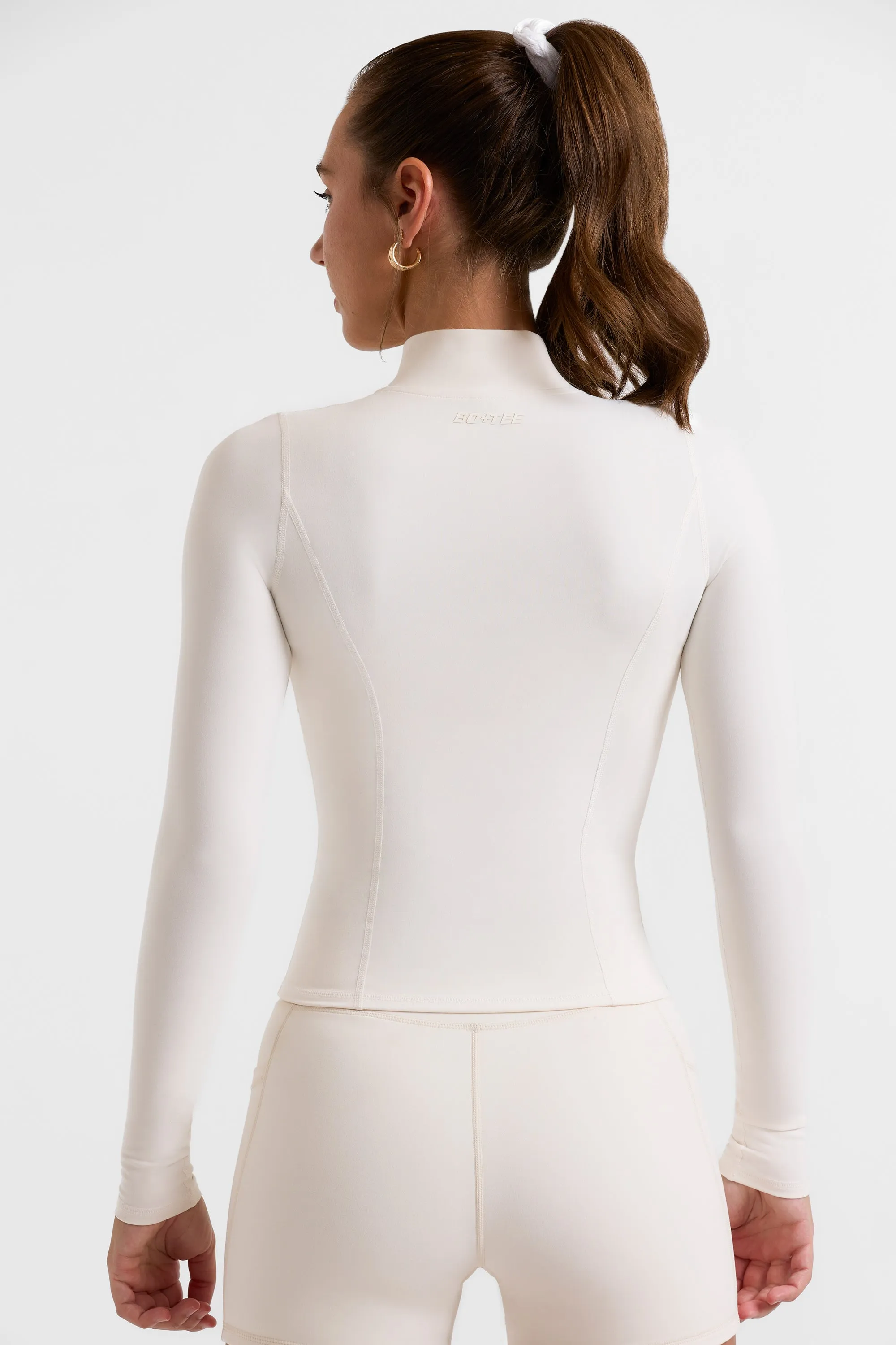 Soft Active Zip-Up Jacket in White sold by Bo + Tee product image thumbnail 3