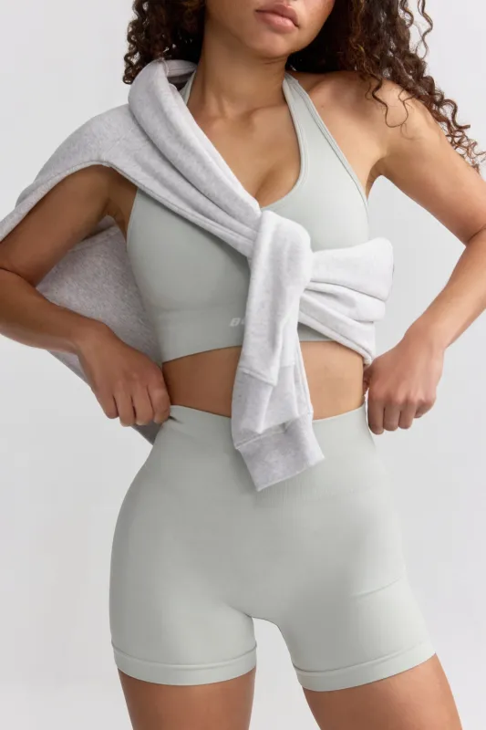 High Waist Define Luxe Mini Shorts in Grey sold by Bo + Tee