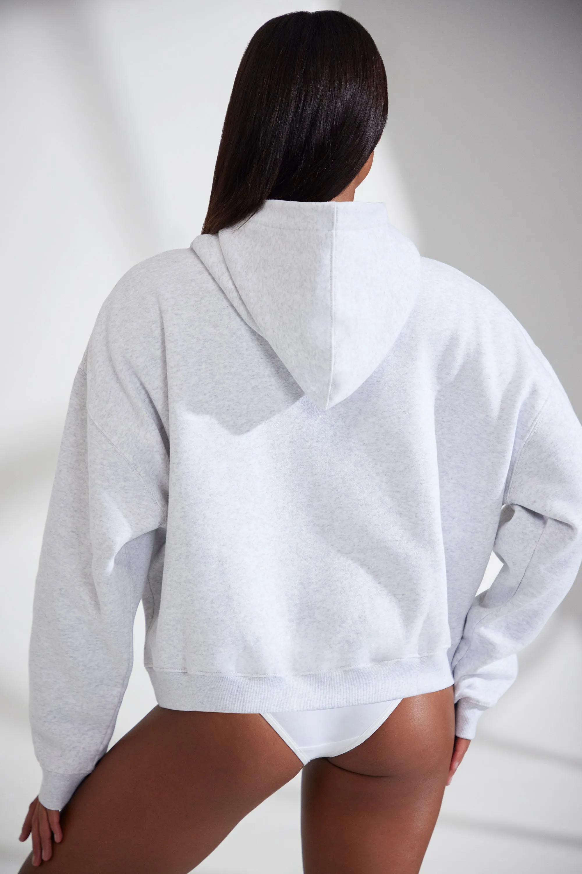 Soft Cotton Fleece Oversized Hoodie in Marl Grey sold by Bo + Tee product image thumbnail 3