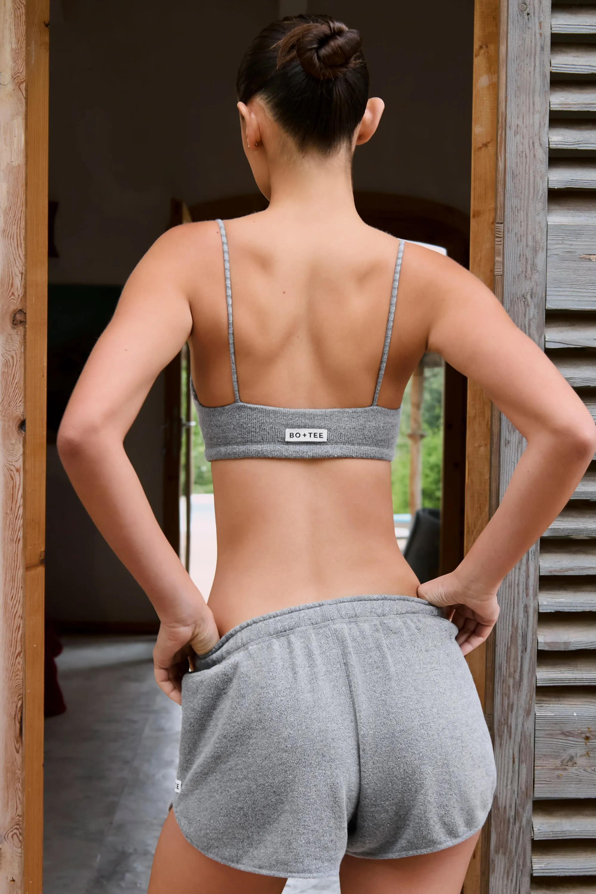 Square-Neck Bralette in Dark Grey sold by Bo + Tee product image thumbnail 2