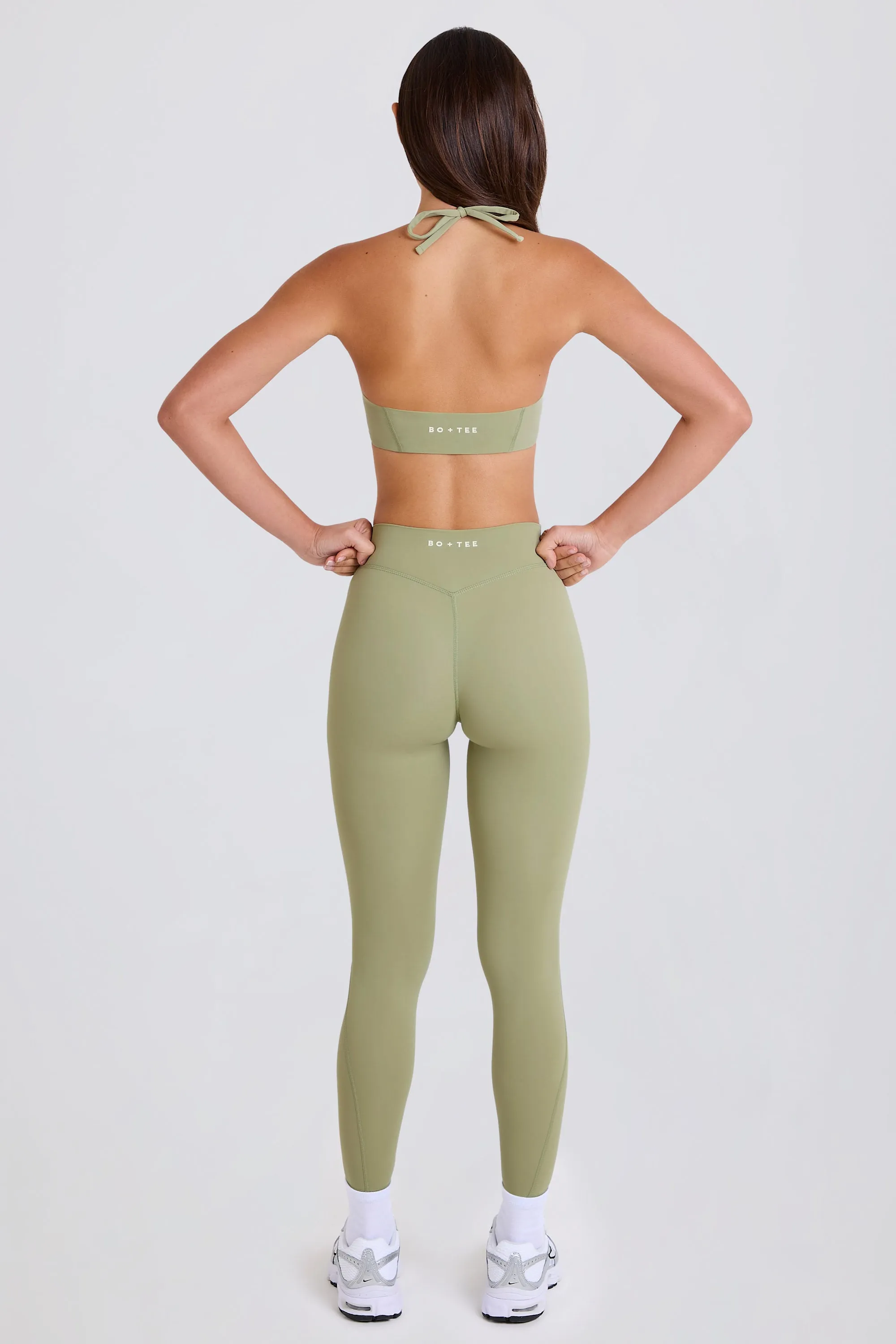 Four-Way Stretch High-Waist Leggings in Matcha sold by Bo + Tee product image thumbnail 4