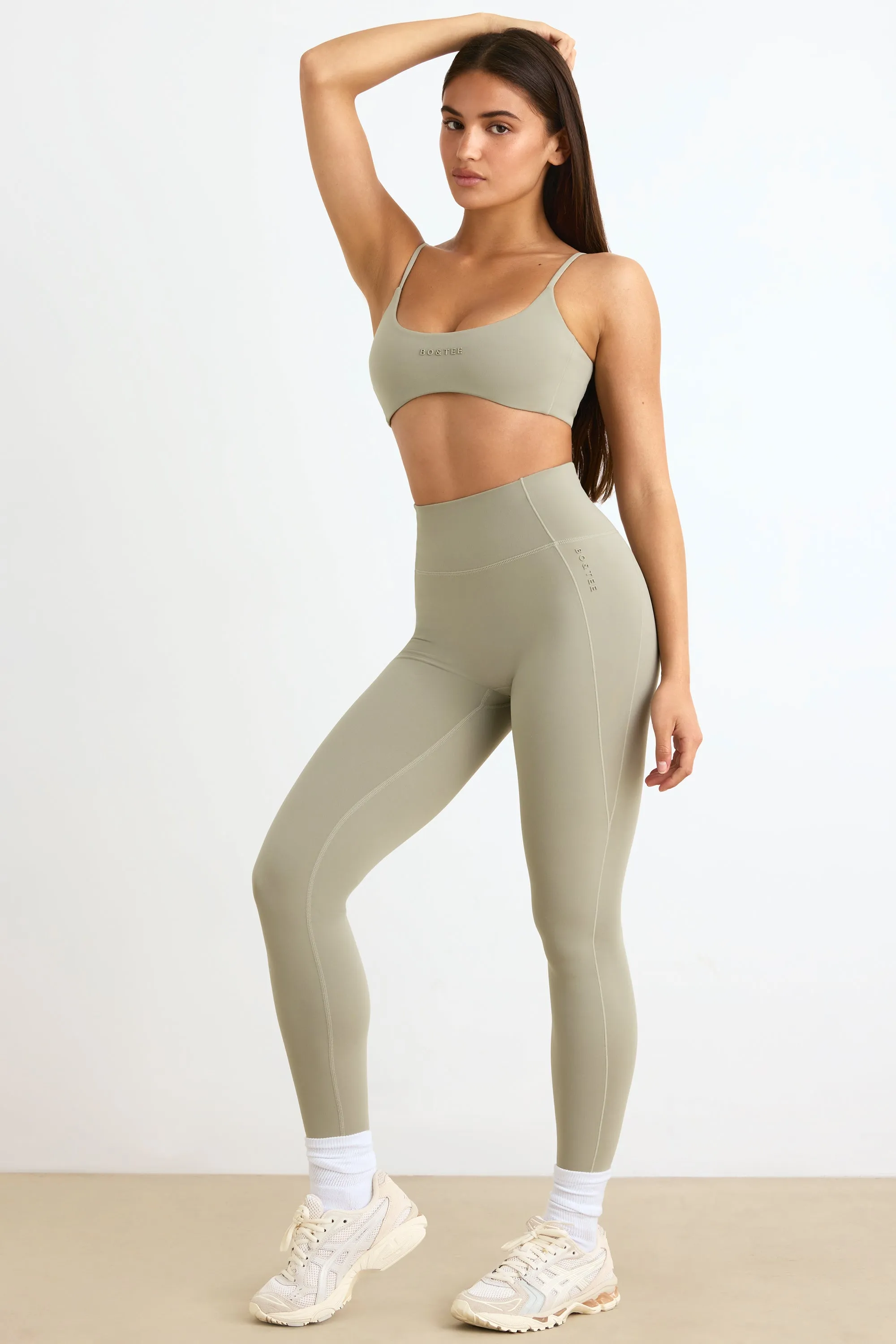 Soft Active High-Waist Leggings in Mineral sold by Bo + Tee