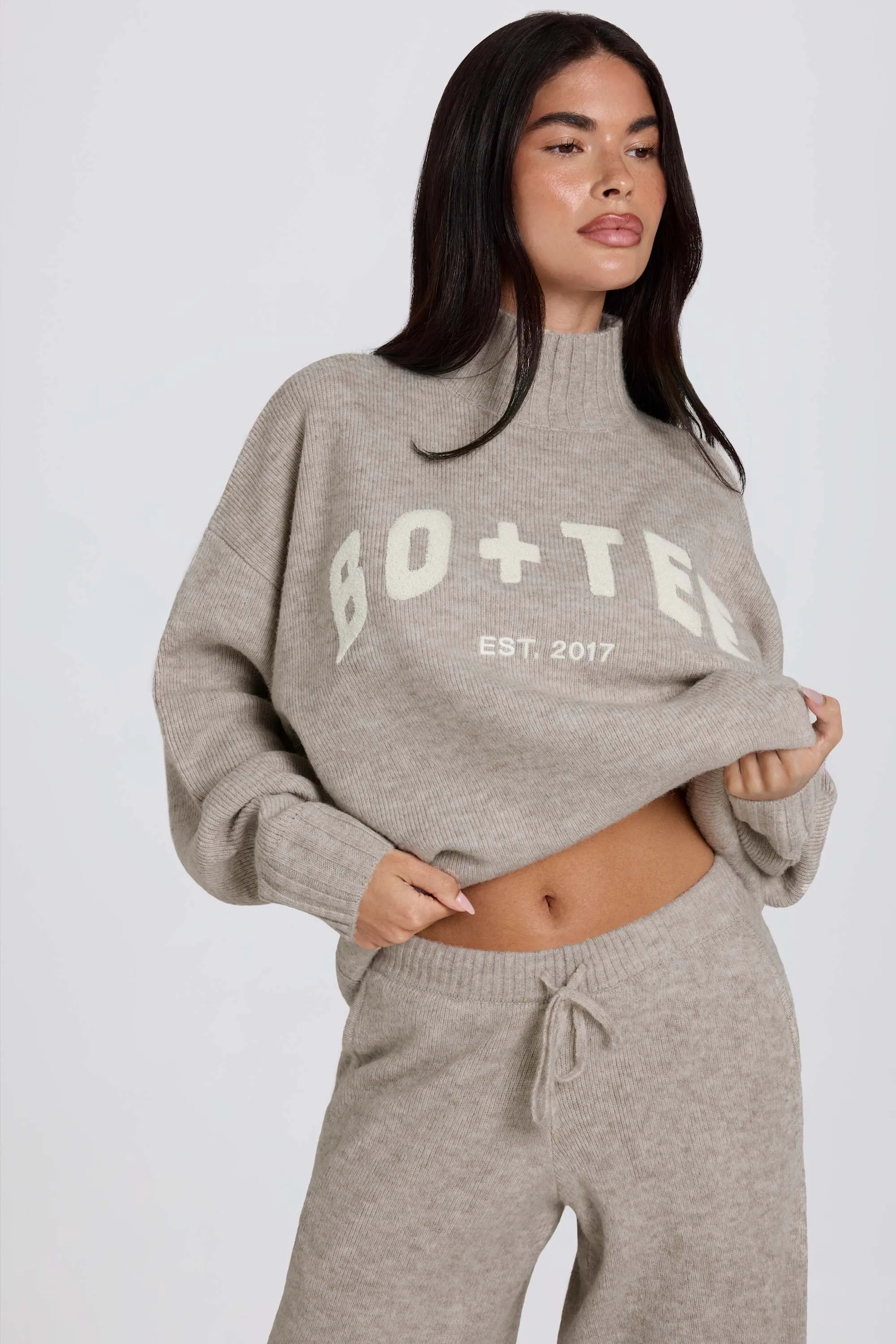 Soft Knit Oversized Jumper in Beige sold by Bo + Tee product image thumbnail 2