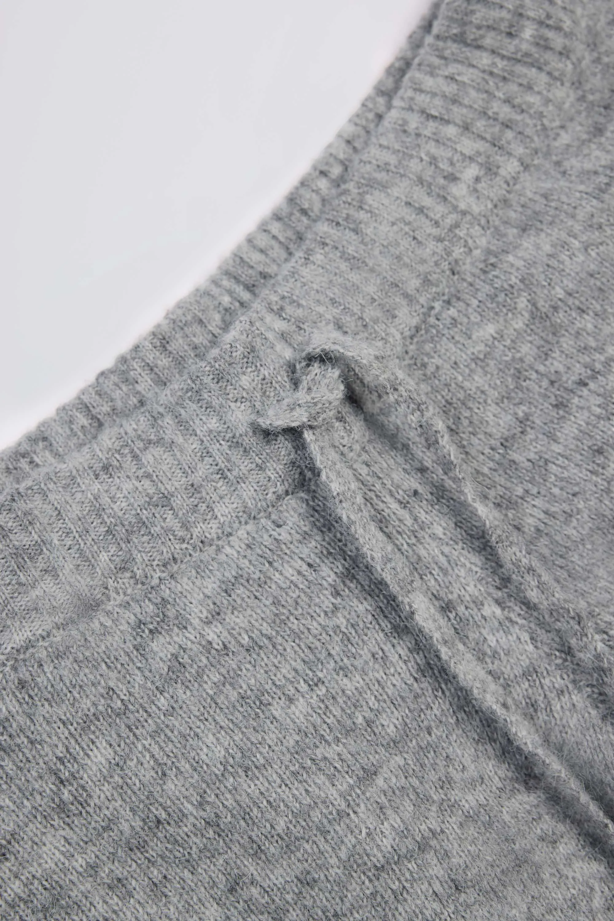 Knit Mid-Rise Wide-Leg Joggers in Grey sold by Bo + Tee product image thumbnail 5