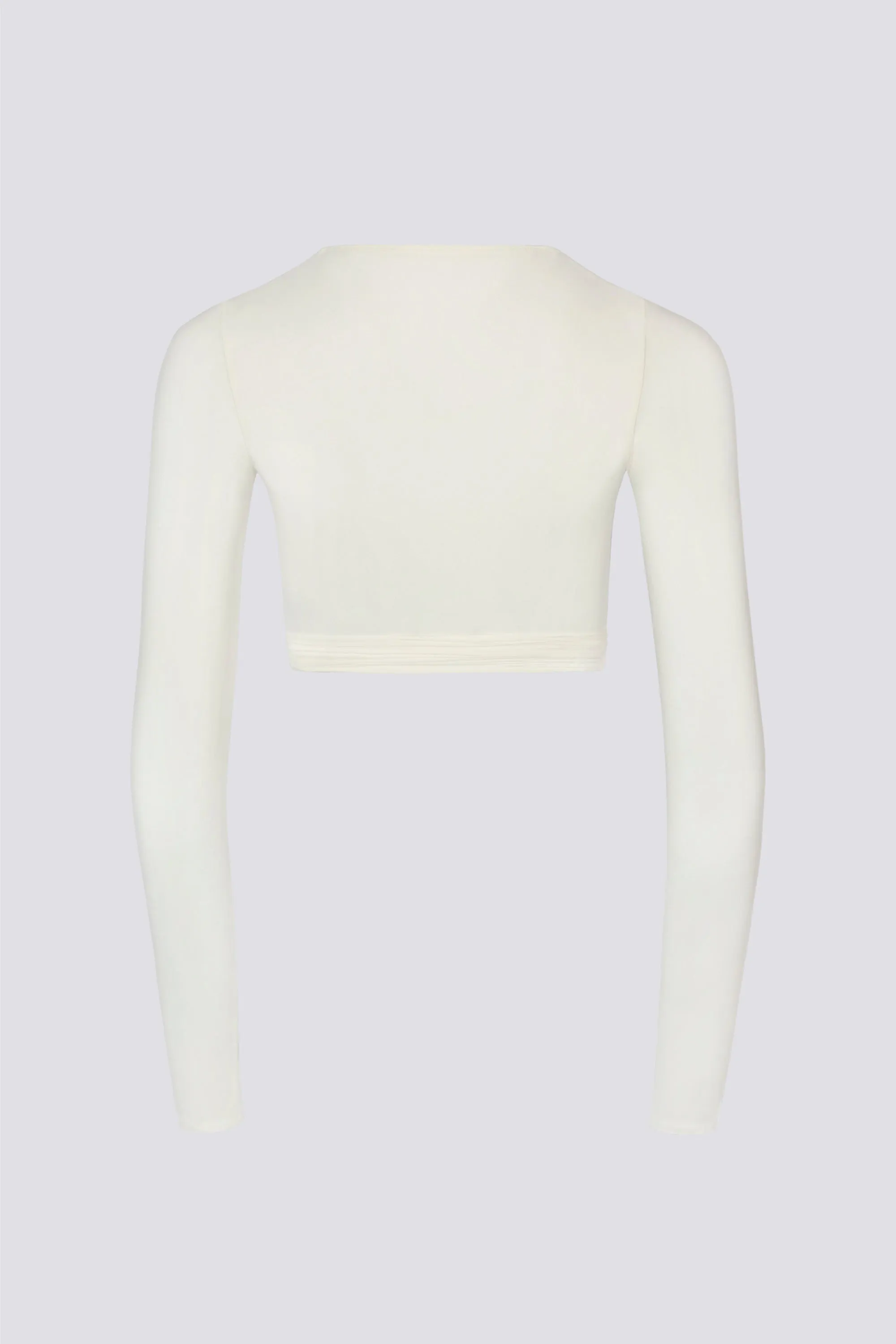 Soft Jersey Wrap Crop Top in White sold by Bo + Tee product image thumbnail 4