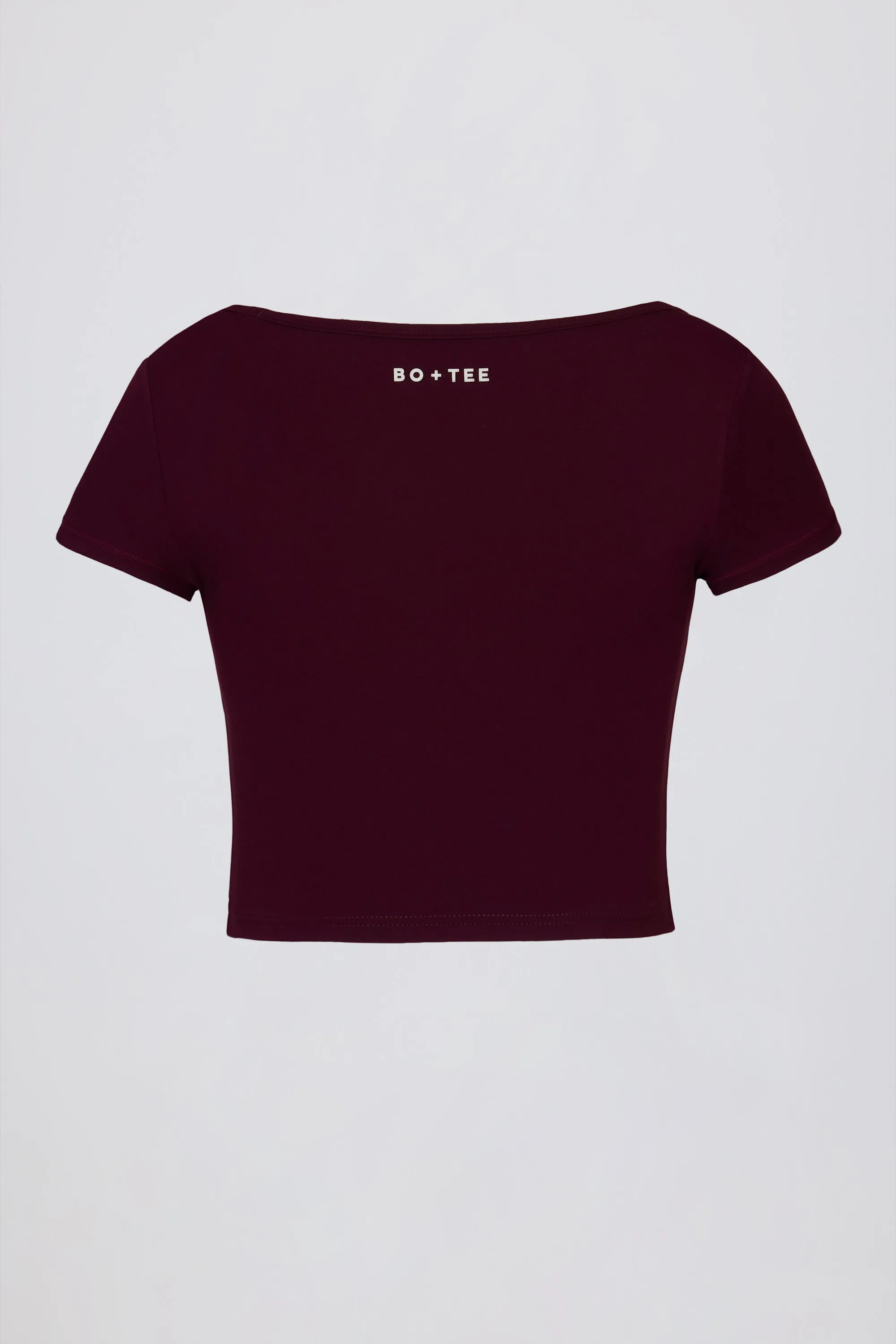 Soft Active Sweetheart-Neck Crop Top in Burgundy sold by Bo + Tee product image thumbnail 4