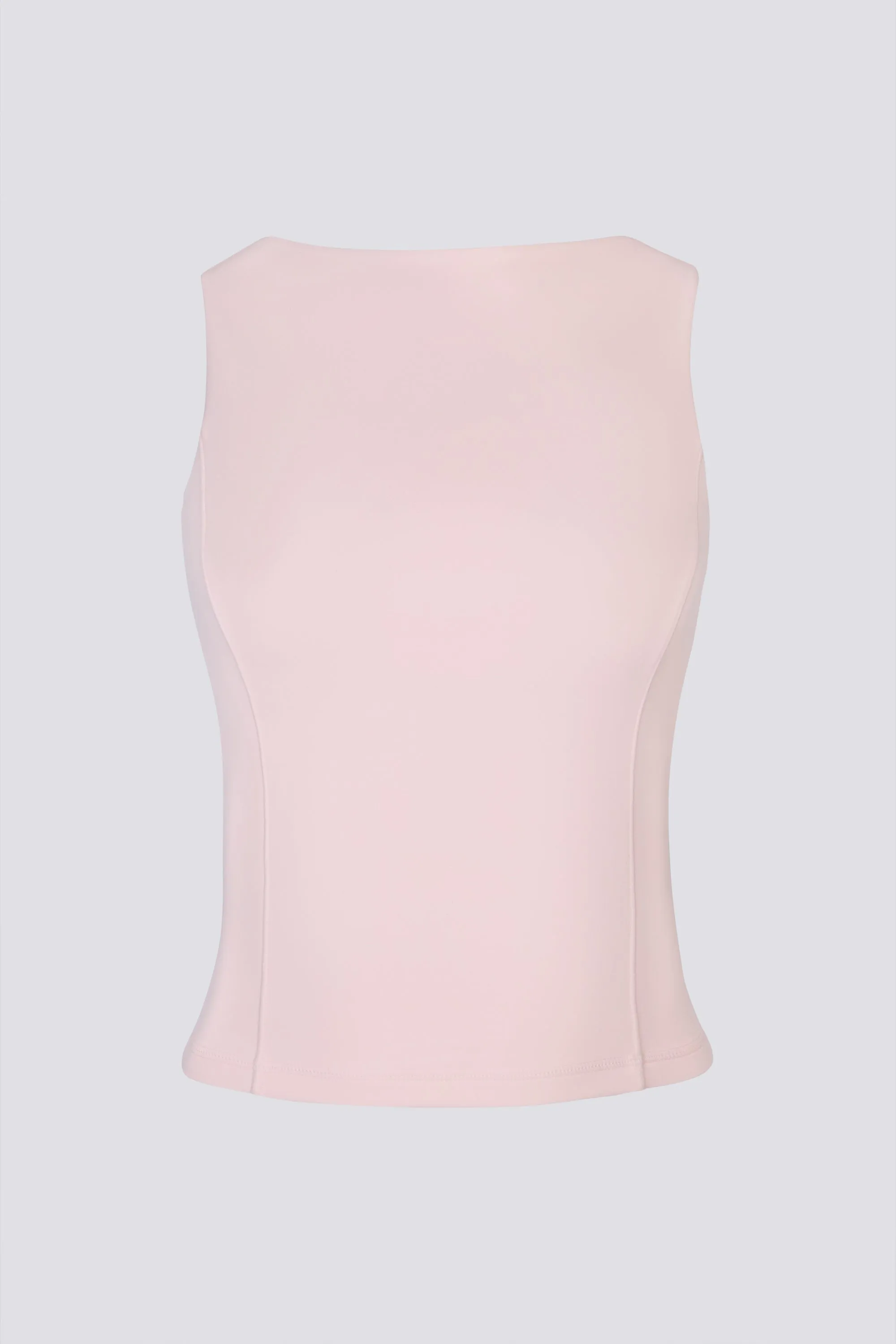 Soft Active Boat-Neck Open-Back Tank Top in Ballet Pink sold by Bo + Tee product image thumbnail 2