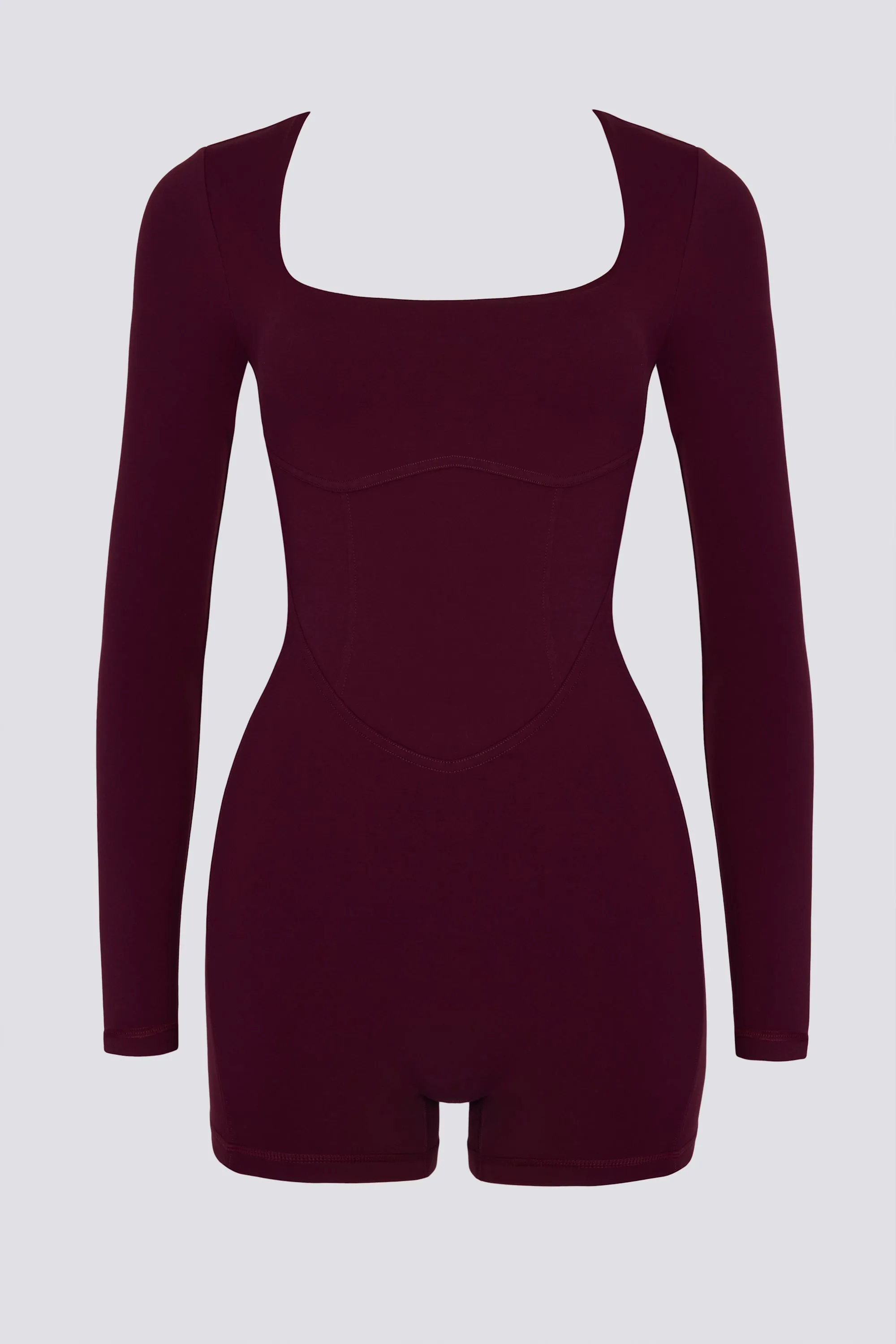Soft Active Open-Back Unitard in Burgundy sold by Bo + Tee product image thumbnail 2
