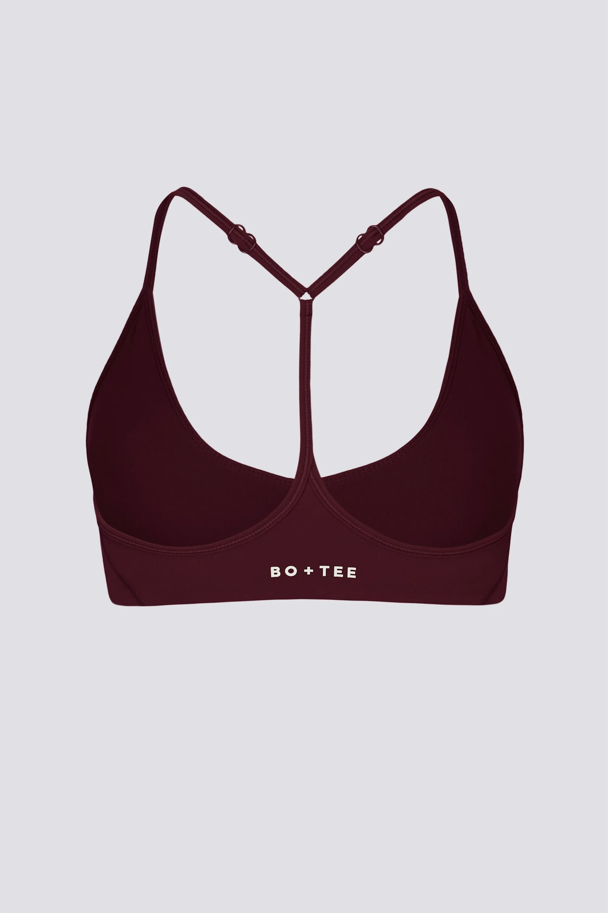 Soft Active Racerback Sports Bra in Burgundy sold by Bo + Tee product image thumbnail 4
