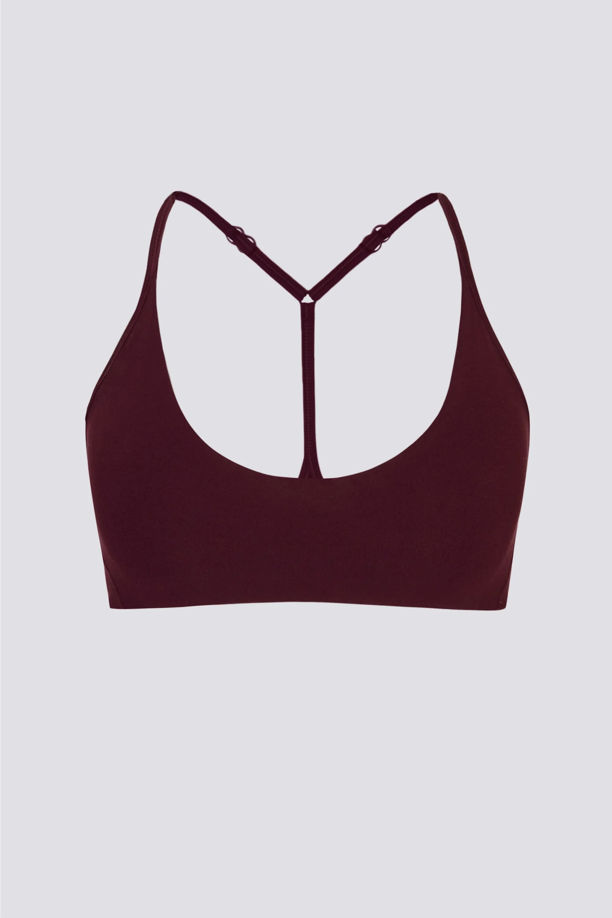 Soft Active Racerback Sports Bra in Burgundy sold by Bo + Tee product image thumbnail 2