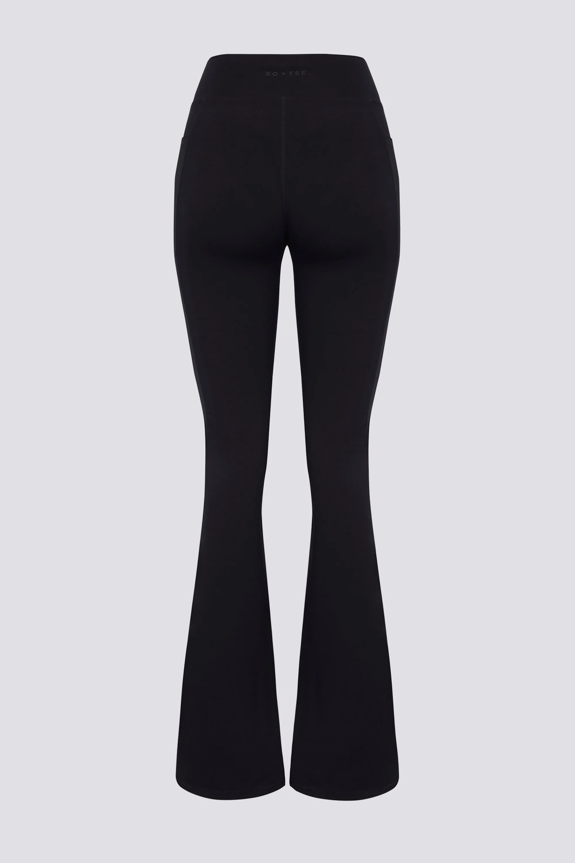 Soft Active V-Waist Pocket Flared Leggings in Black sold by Bo + Tee product image thumbnail 4