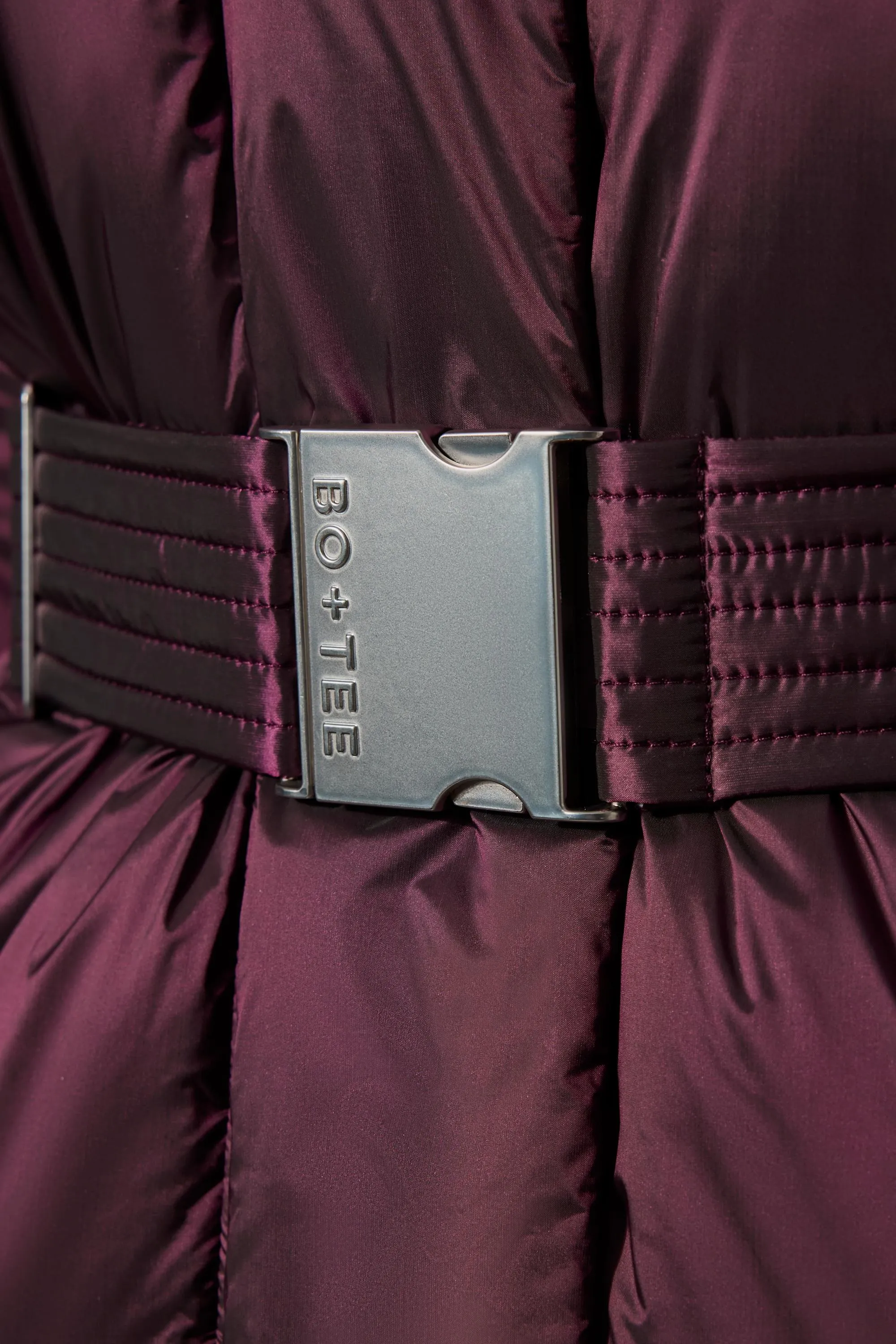 Waterproof Belted Oversized Ski Jacket in Burgundy sold by Bo + Tee product image thumbnail 5