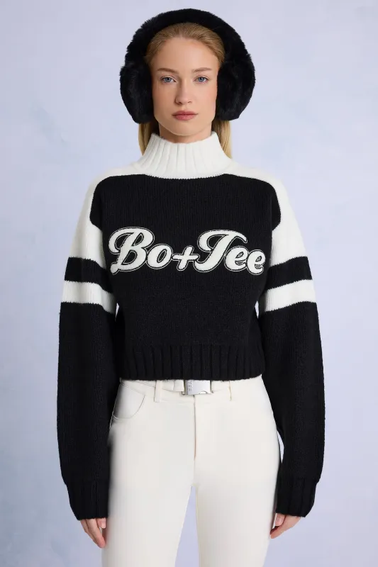 Knit Logo Cropped Jumper in Black sold by Bo + Tee