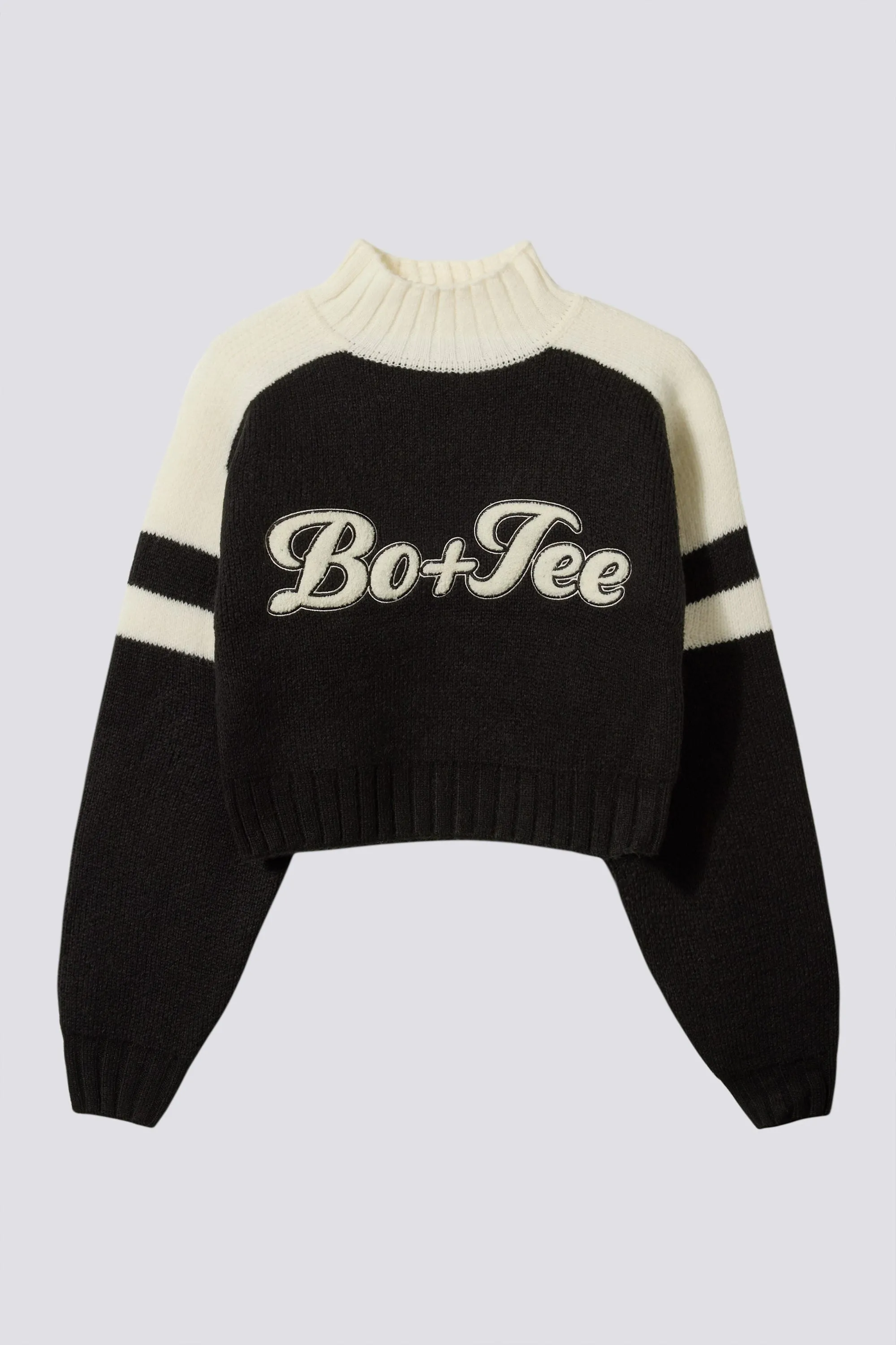 Knit Logo Cropped Jumper in Black sold by Bo + Tee product image thumbnail 3
