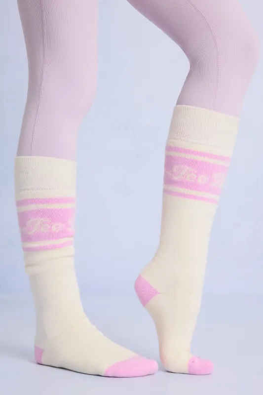 Cotton Knee-High Ski Socks in Powder Pink sold by Bo + Tee