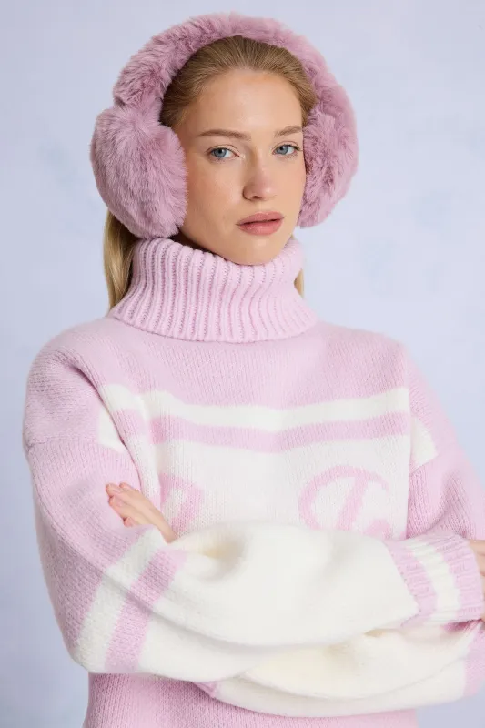 Faux-Fur Earmuffs in Powder Pink sold by Bo + Tee