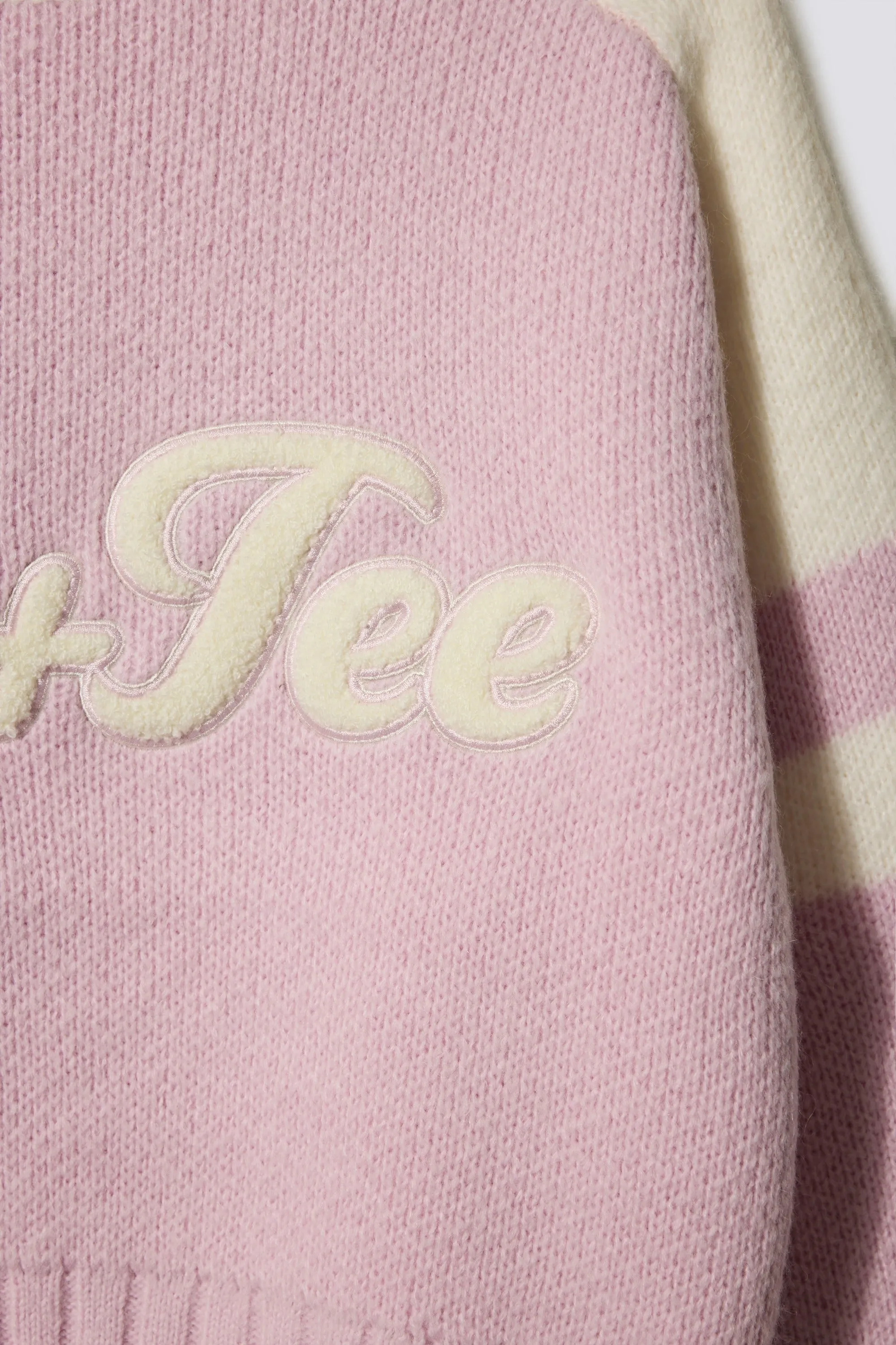 Knit Logo Cropped Jumper in Powder Pink sold by Bo + Tee product image thumbnail 5