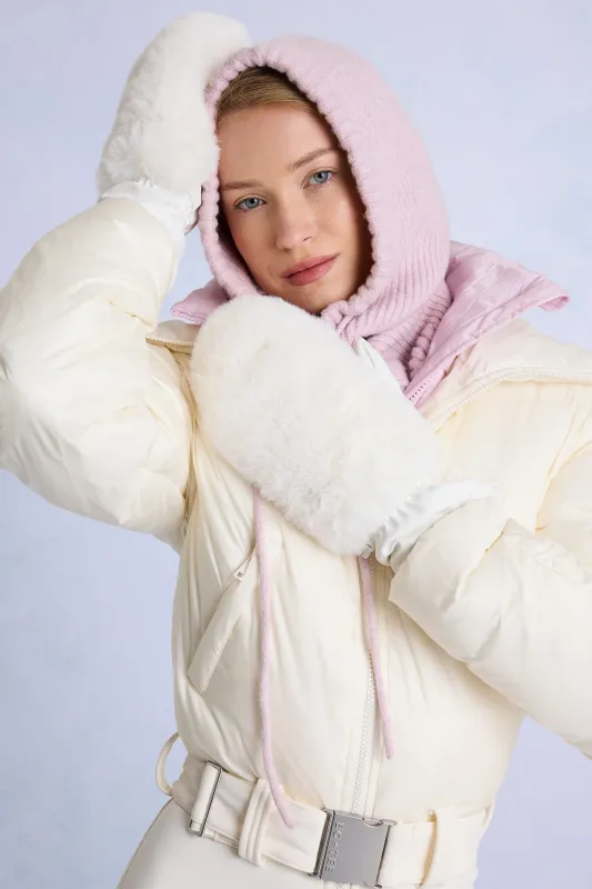 Faux-Fur Gloves in Ice sold by Bo + Tee