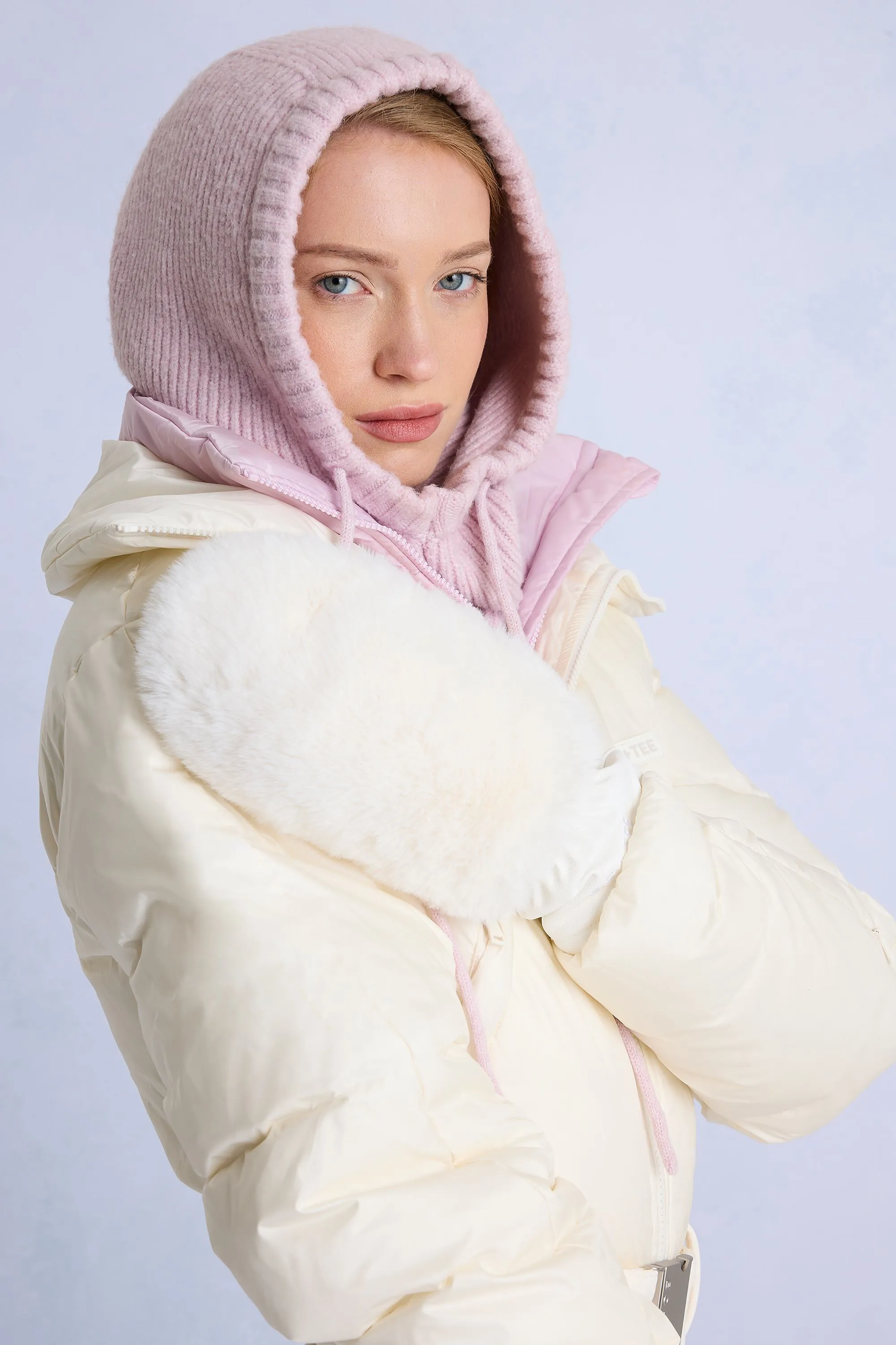 Faux-Fur Gloves in Ice sold by Bo + Tee product image thumbnail 3