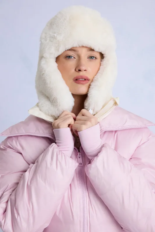 Faux-Fur Trapper Hat in Ice sold by Bo + Tee