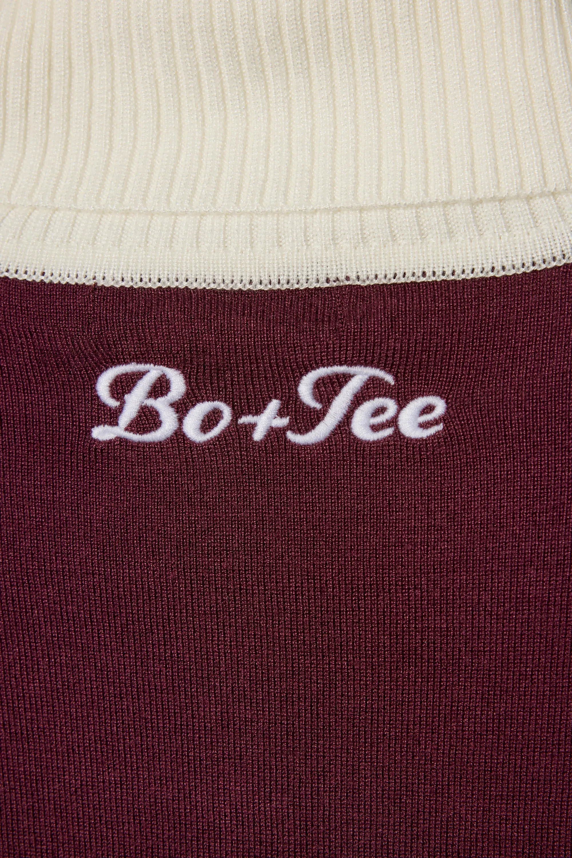 Knit Long-Sleeve Fitted Top in Burgundy sold by Bo + Tee product image thumbnail 5