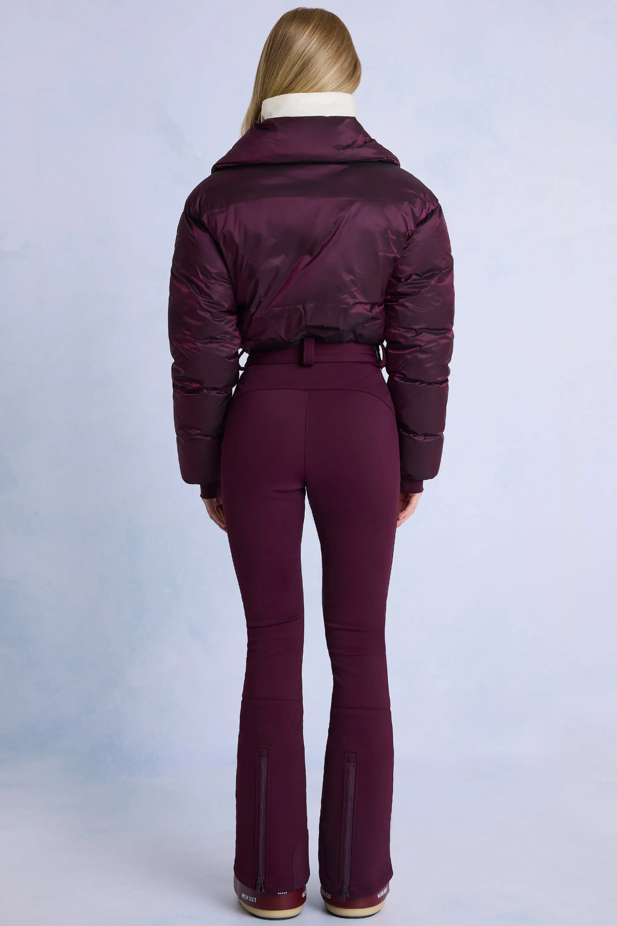 Waterproof Belted Layered Ski Suit in Burgundy sold by Bo + Tee product image thumbnail 2