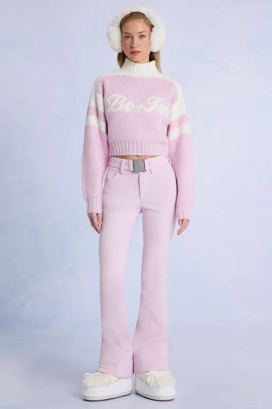 Waterproof Belted Ski Salopettes in Powder Pink sold by Bo + Tee