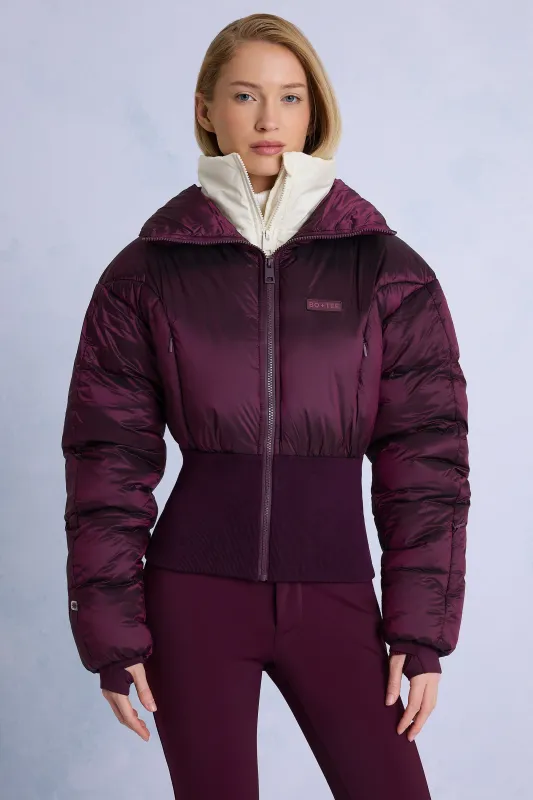 Waterproof Layered Ski Jacket in Burgundy sold by Bo + Tee