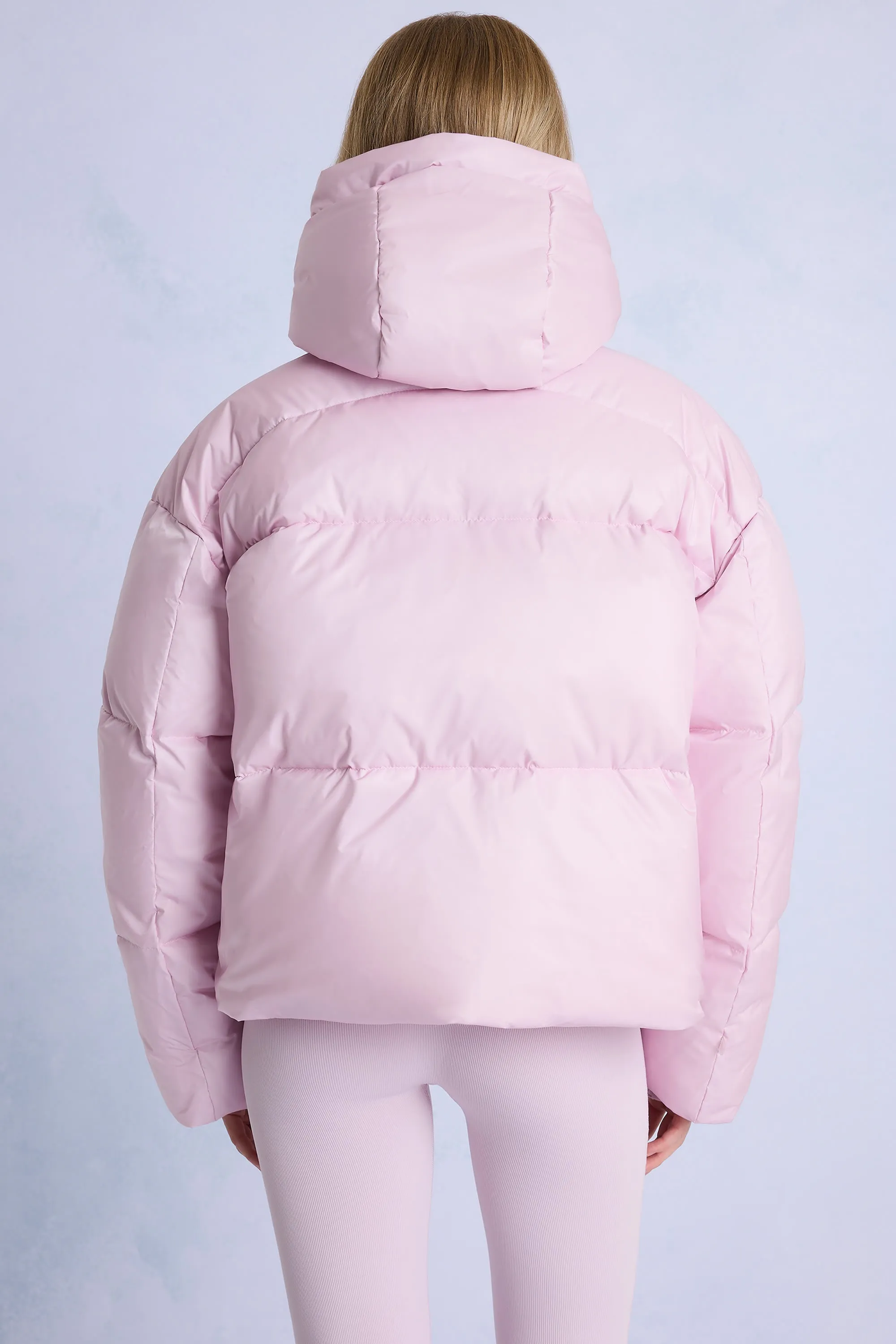 Waterproof Cropped Oversized Ski Jacket in Powder Pink sold by Bo + Tee product image thumbnail 2