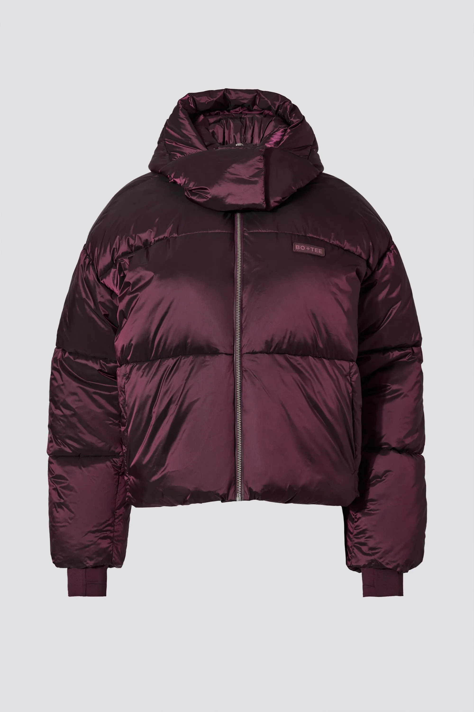 Waterproof Cropped Oversized Ski Jacket in Burgundy sold by Bo + Tee product image thumbnail 3