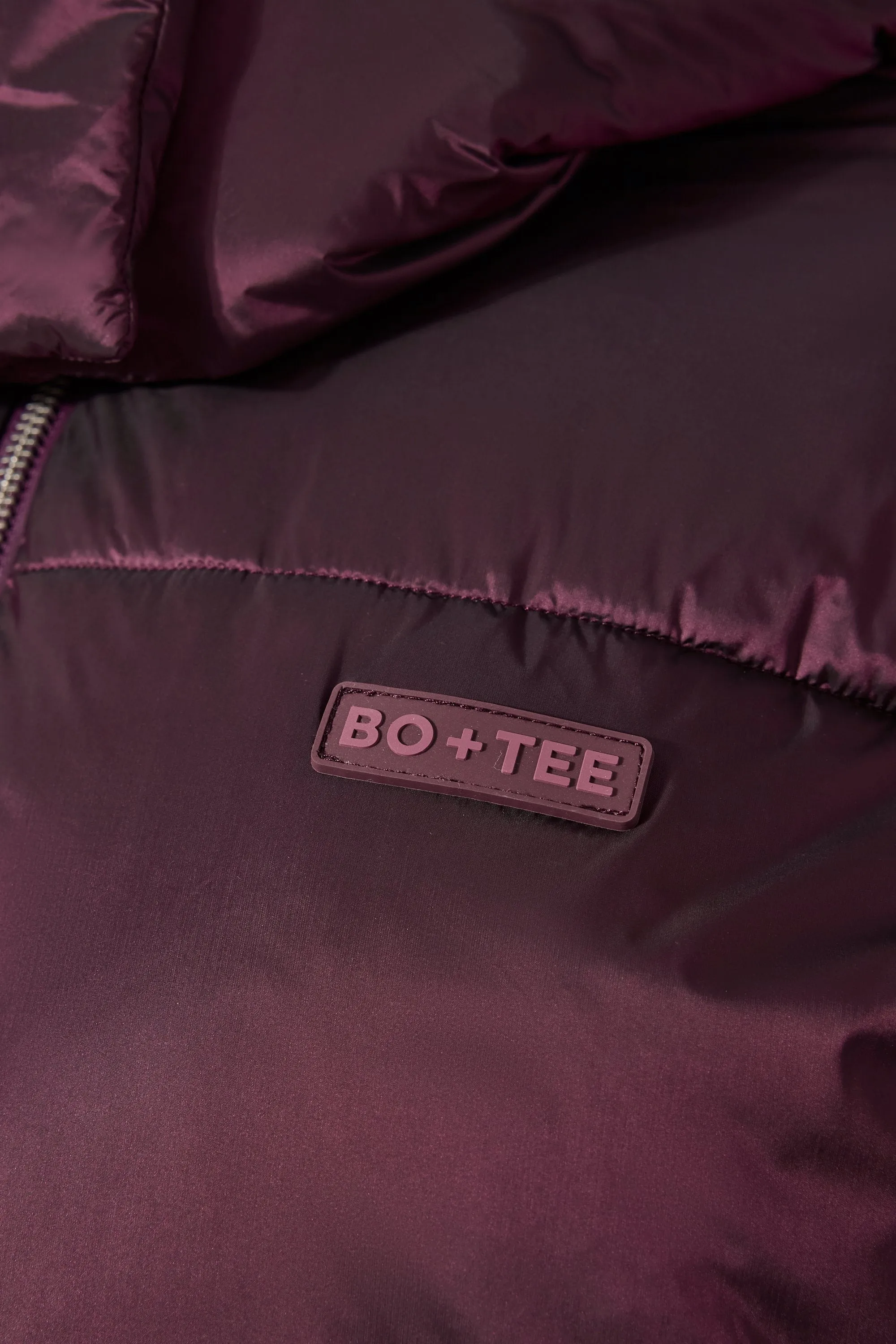 Waterproof Cropped Oversized Ski Jacket in Burgundy sold by Bo + Tee product image thumbnail 5