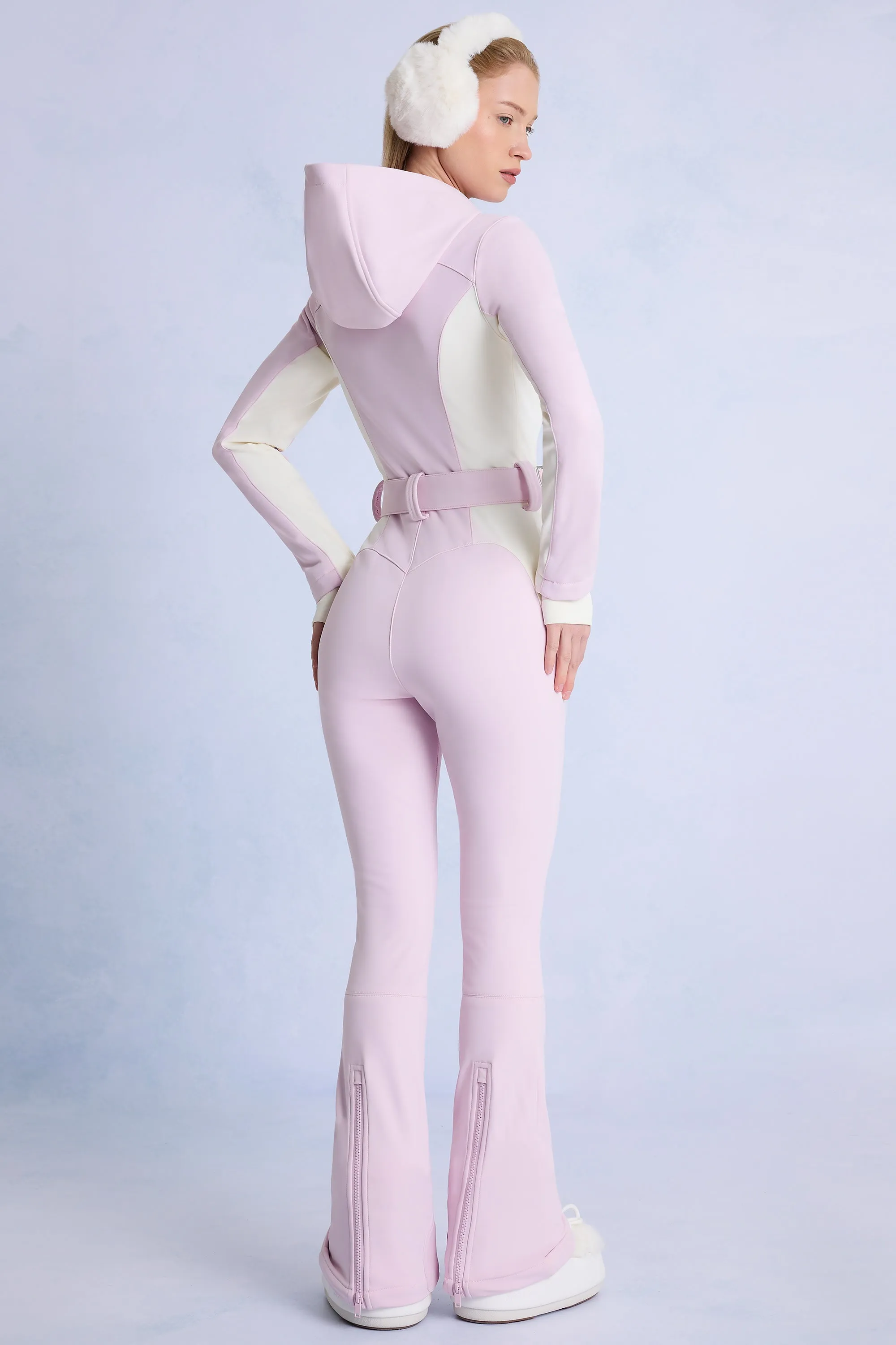 Waterproof Hooded Fitted Ski Suit in Powder Pink sold by Bo + Tee product image thumbnail 2