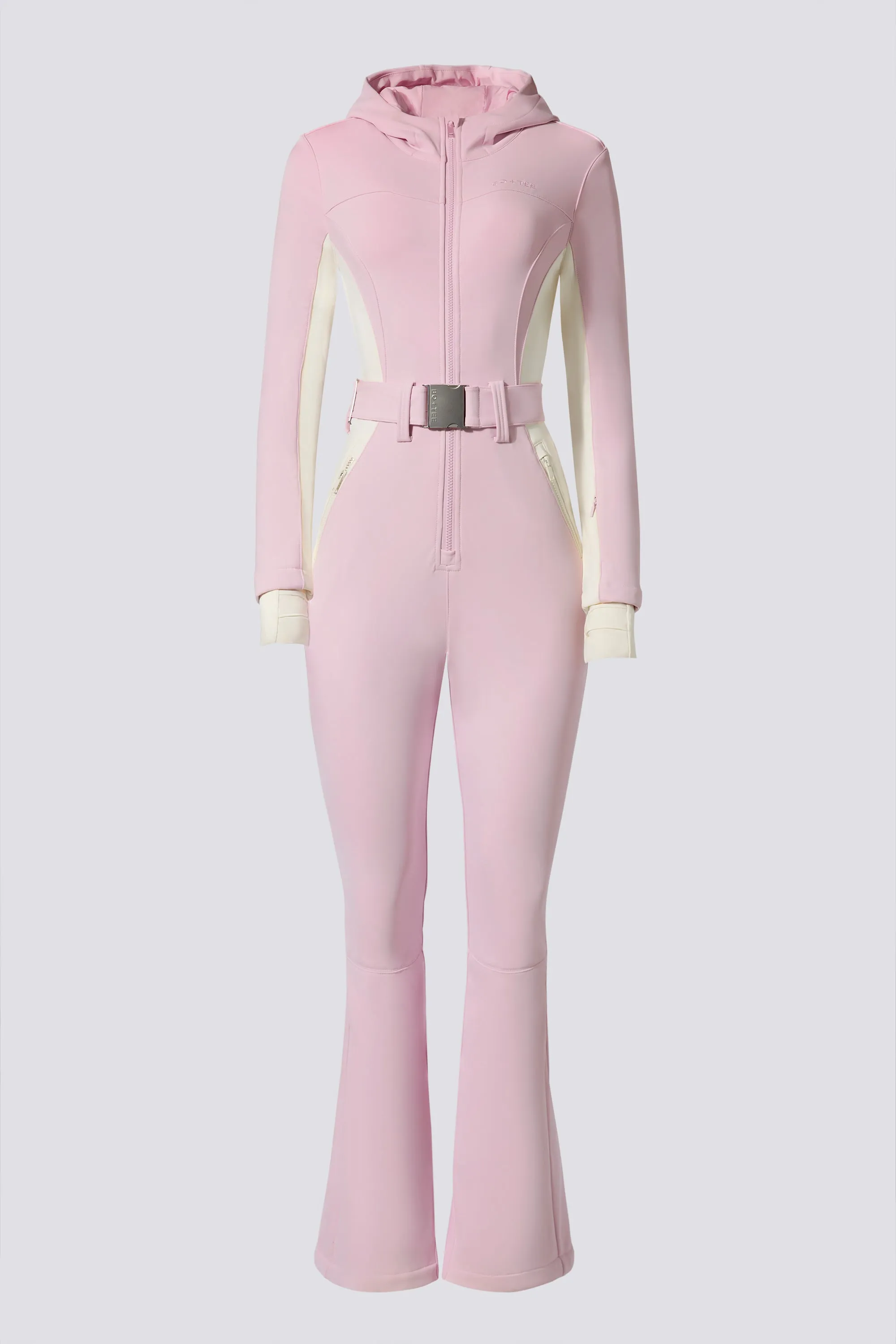 Waterproof Hooded Fitted Ski Suit in Powder Pink sold by Bo + Tee product image thumbnail 3