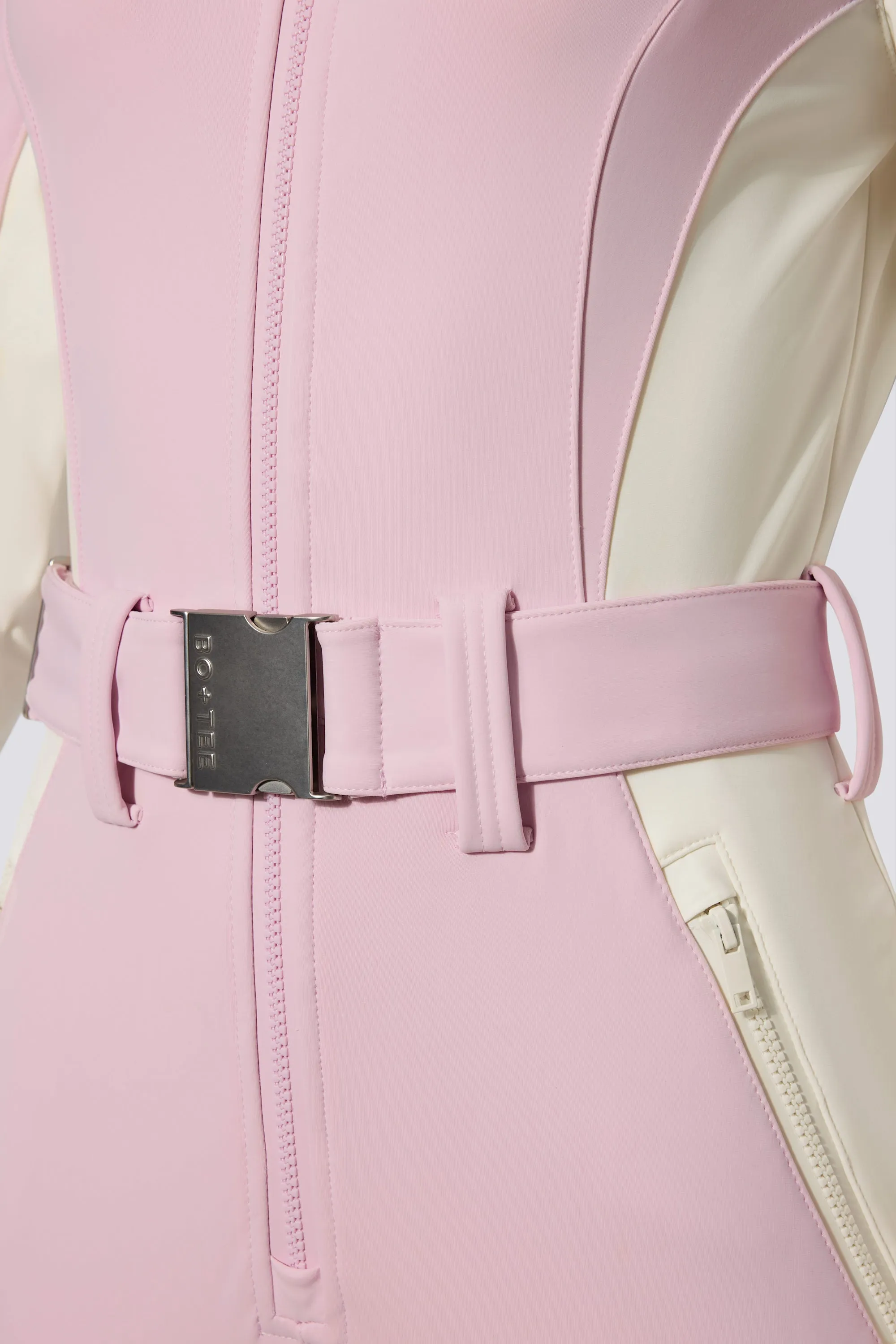 Waterproof Hooded Fitted Ski Suit in Powder Pink sold by Bo + Tee product image thumbnail 4
