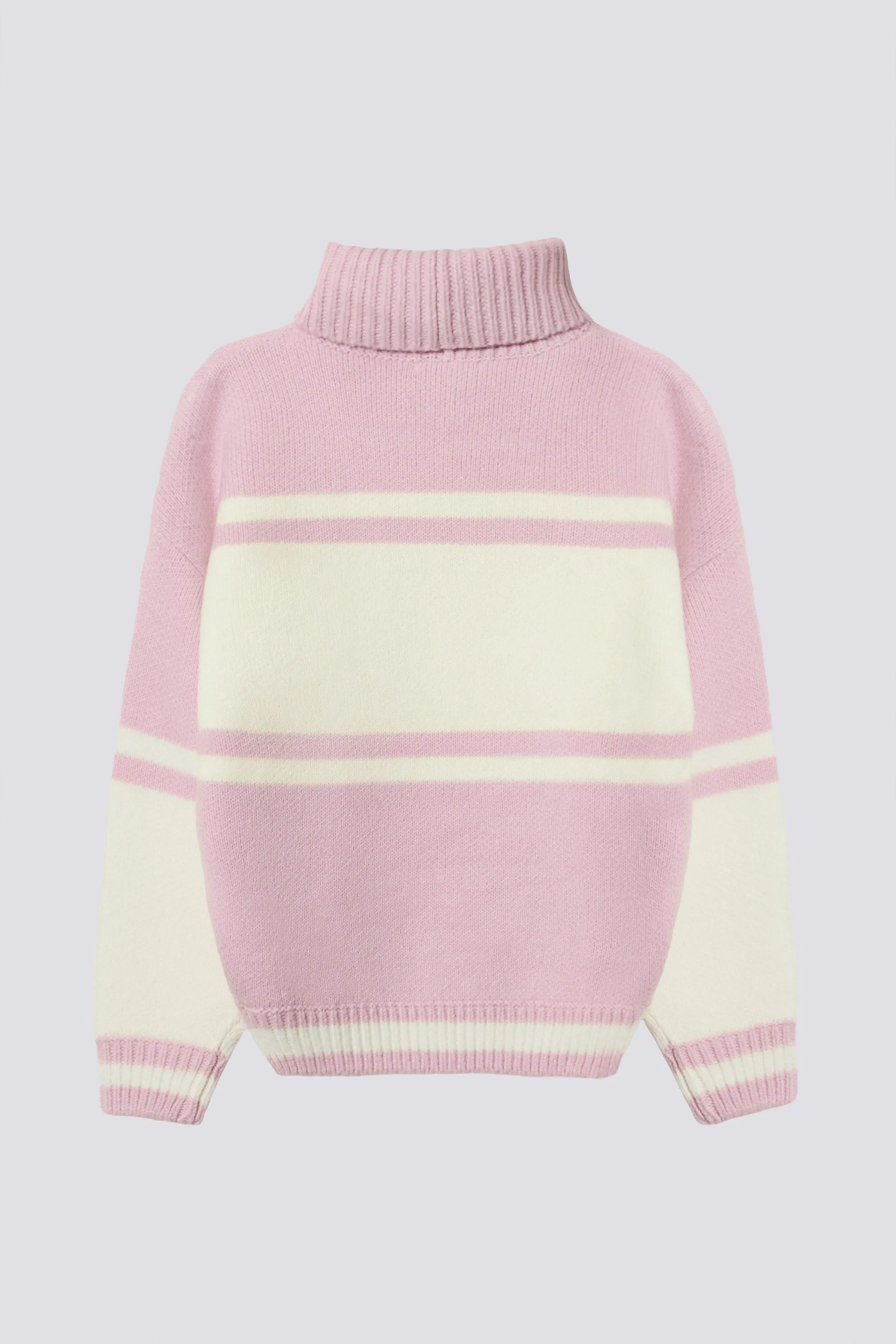 Knit Turtleneck Oversized Jumper in Powder Pink sold by Bo + Tee product image thumbnail 4
