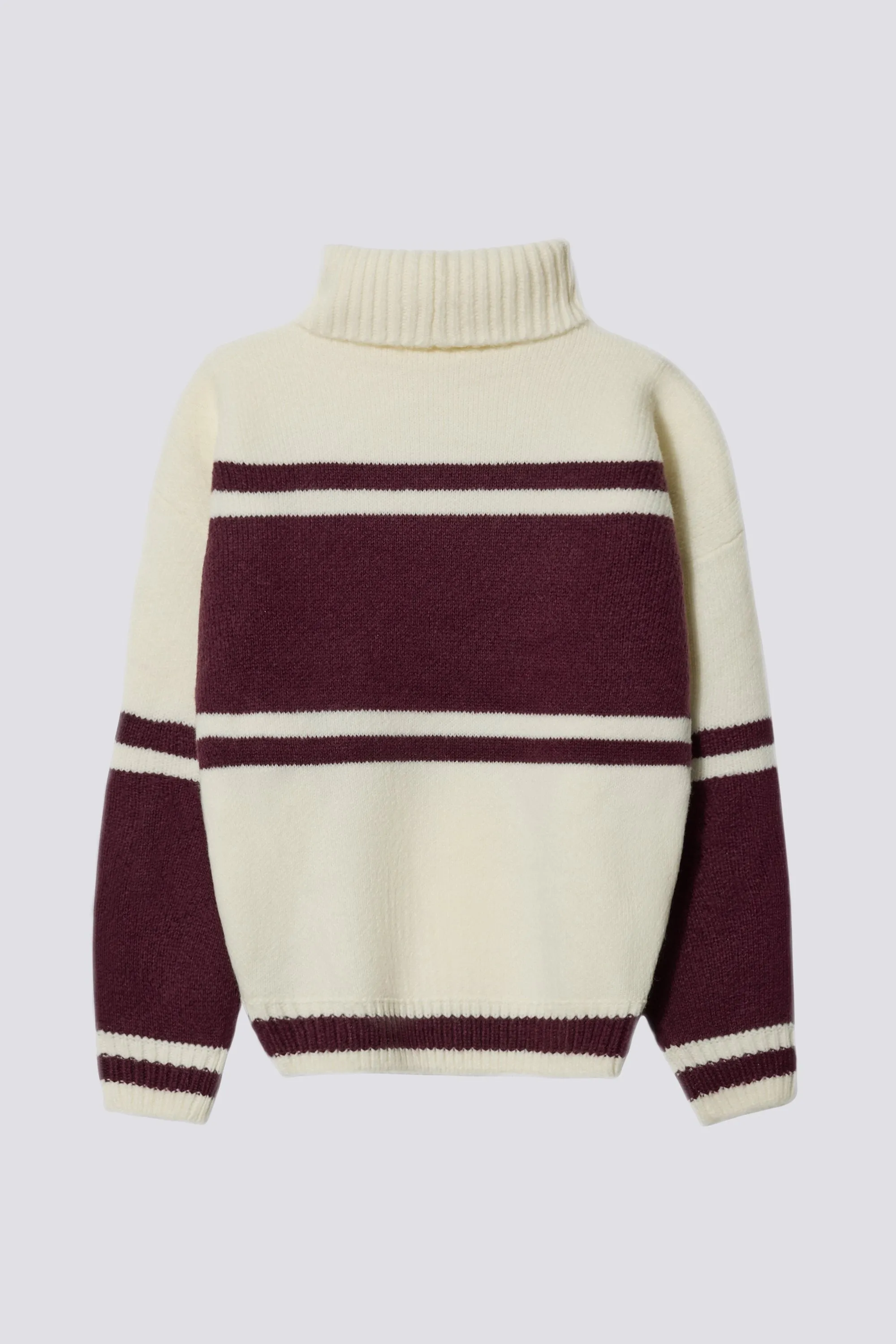Knit Turtleneck Oversized Jumper in Burgundy sold by Bo + Tee product image thumbnail 4