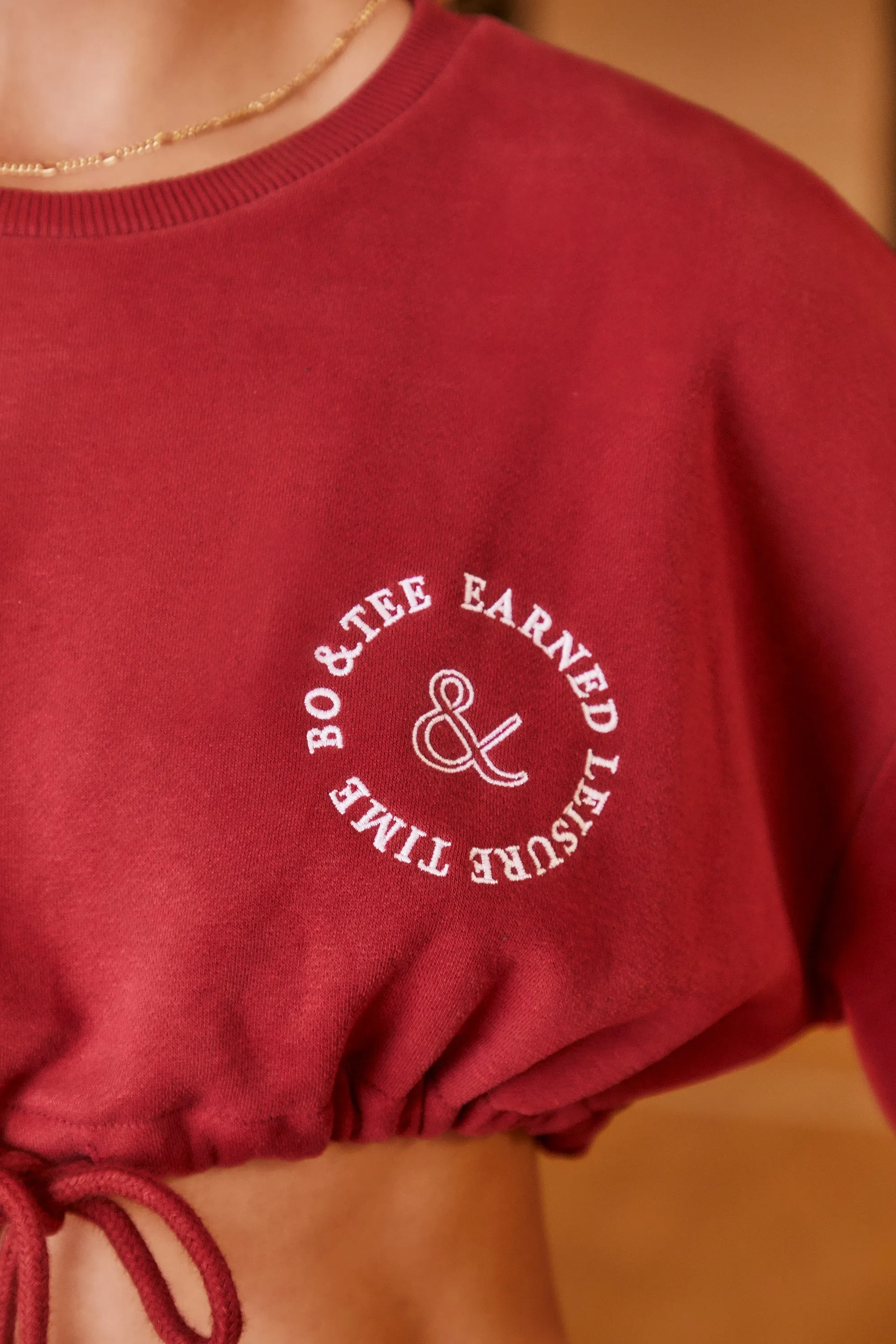 Keep Moving - Sweatshirt in Burgundy sold by Bo + Tee product image thumbnail 4
