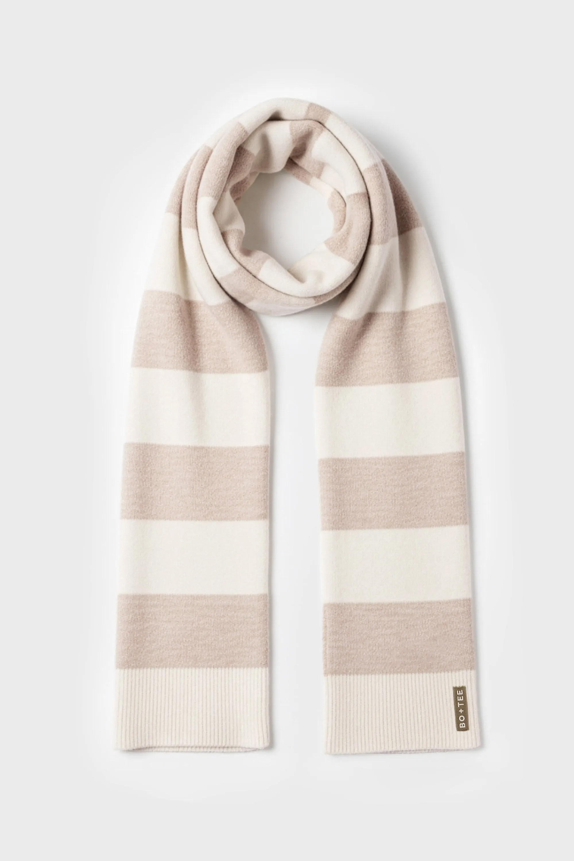 Knitted Striped Scarf in Ivory sold by Bo + Tee product image thumbnail 3