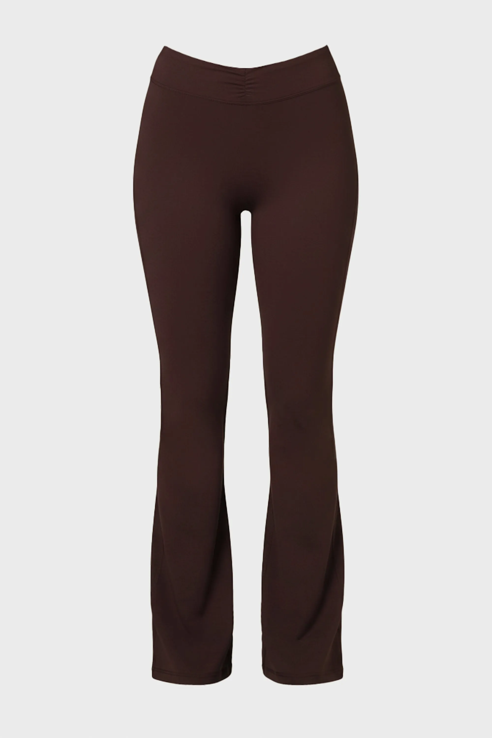 Soft Active Ruched Flared Trousers in Espresso sold by Bo + Tee product image thumbnail 3