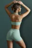 Courage - Plunge Neck Wrap Over Sports Bra in Sage sold by Bo + Tee