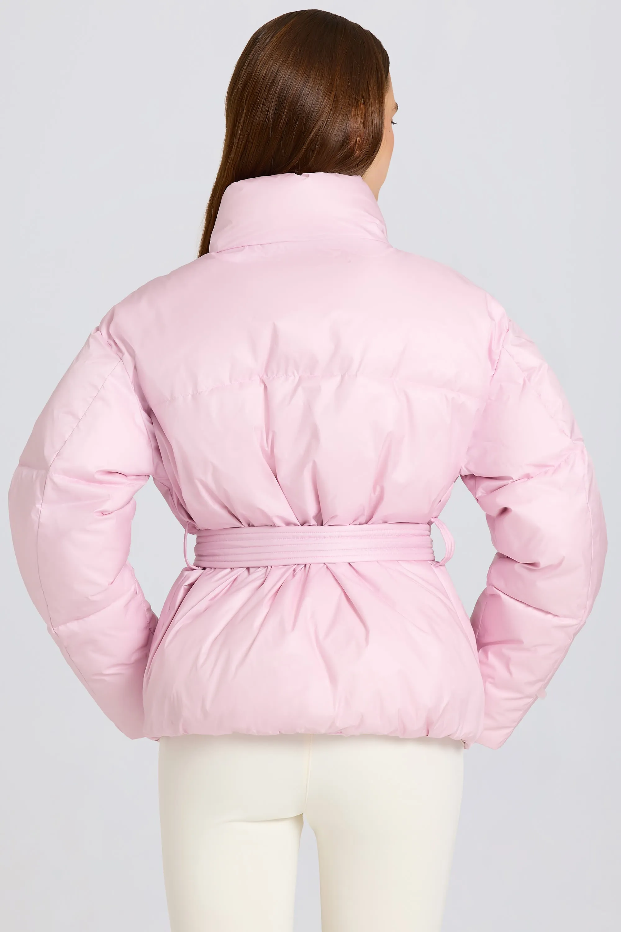 Waterproof Belted Oversized Ski Jacket in Powder Pink sold by Bo + Tee product image thumbnail 2
