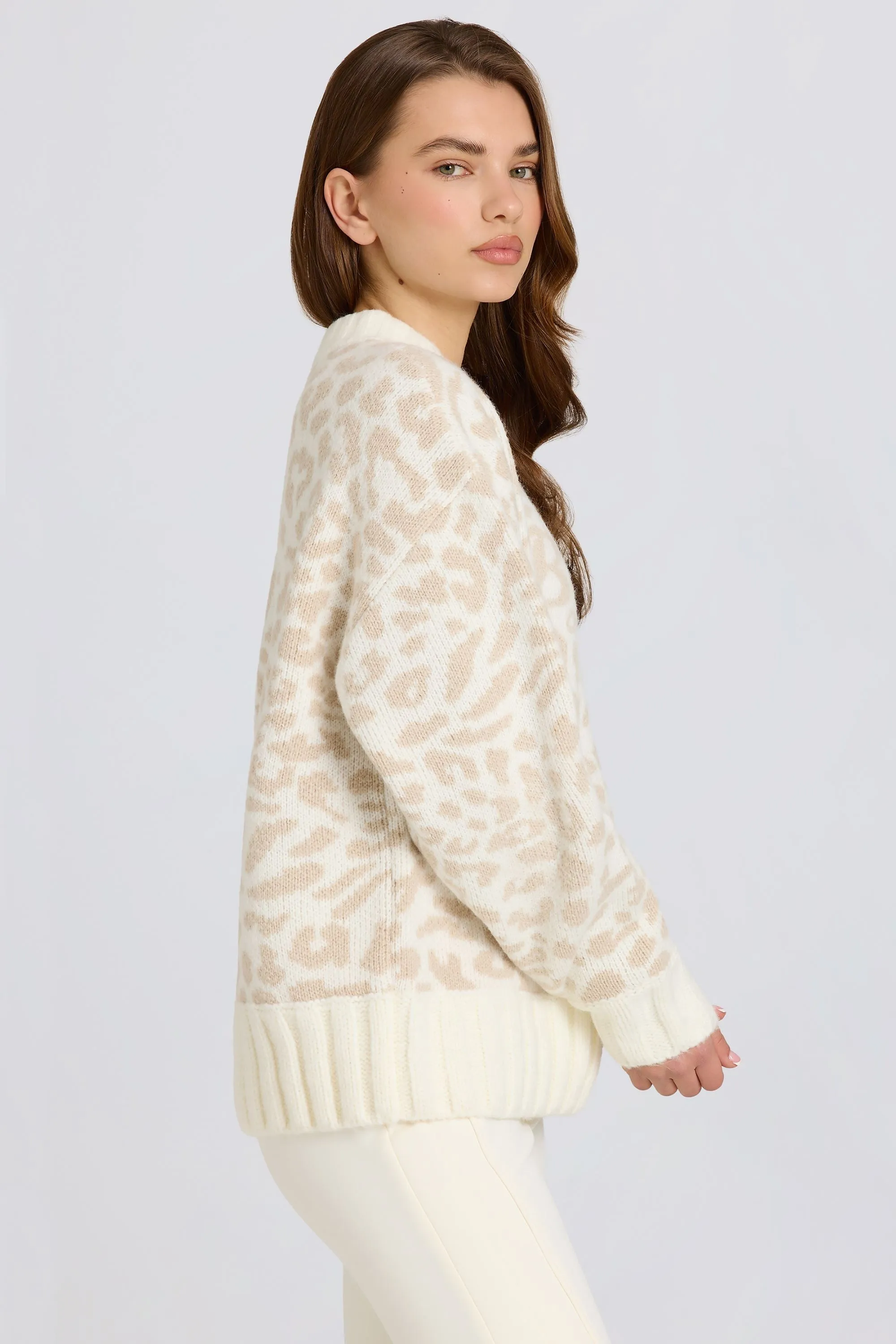 Jacquard-Knit Oversized Jumper in Ice sold by Bo + Tee product image thumbnail 4