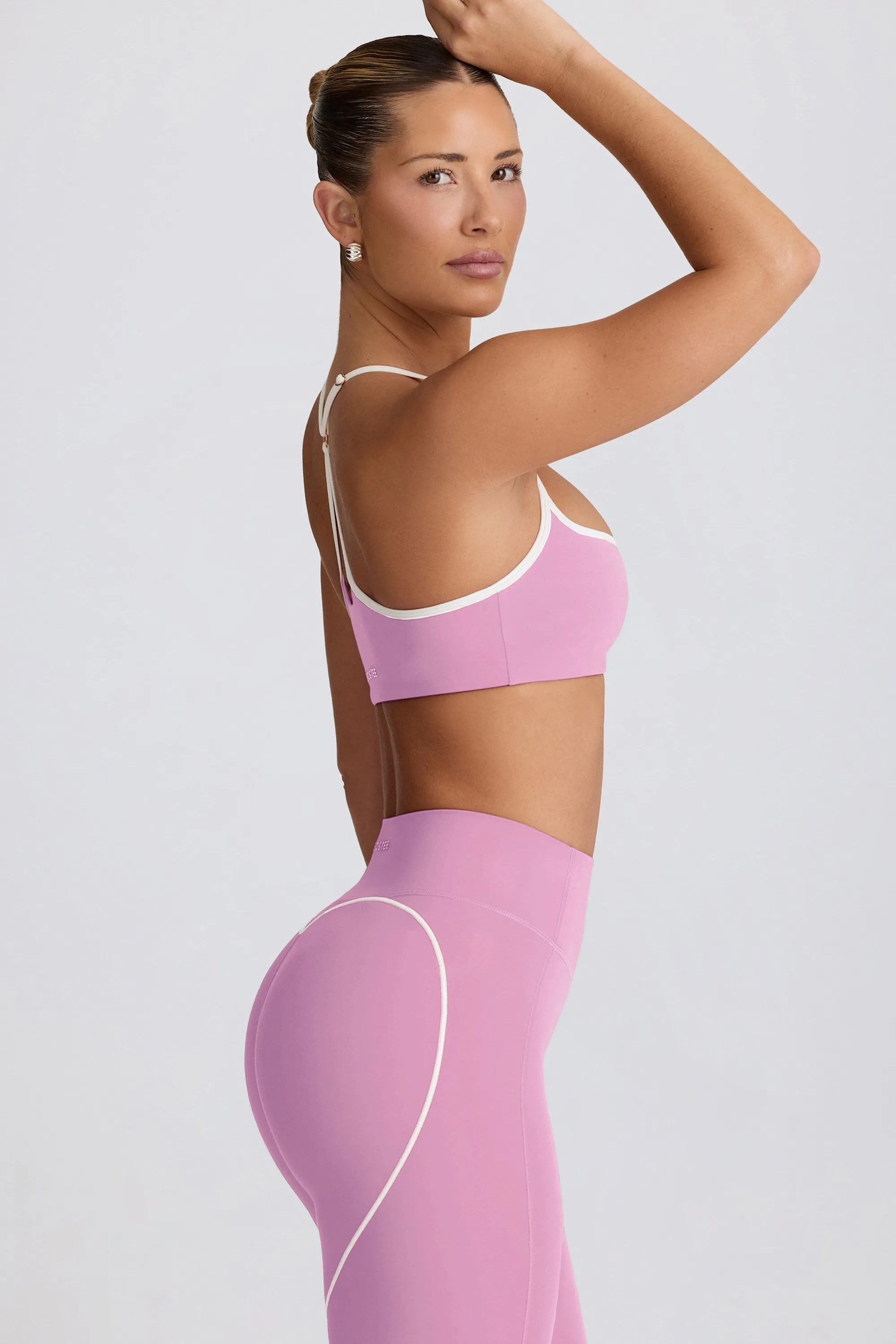 Soft Active Sweetheart-Neck Sports Bra in Dusty Pink sold by Bo + Tee product image thumbnail 3