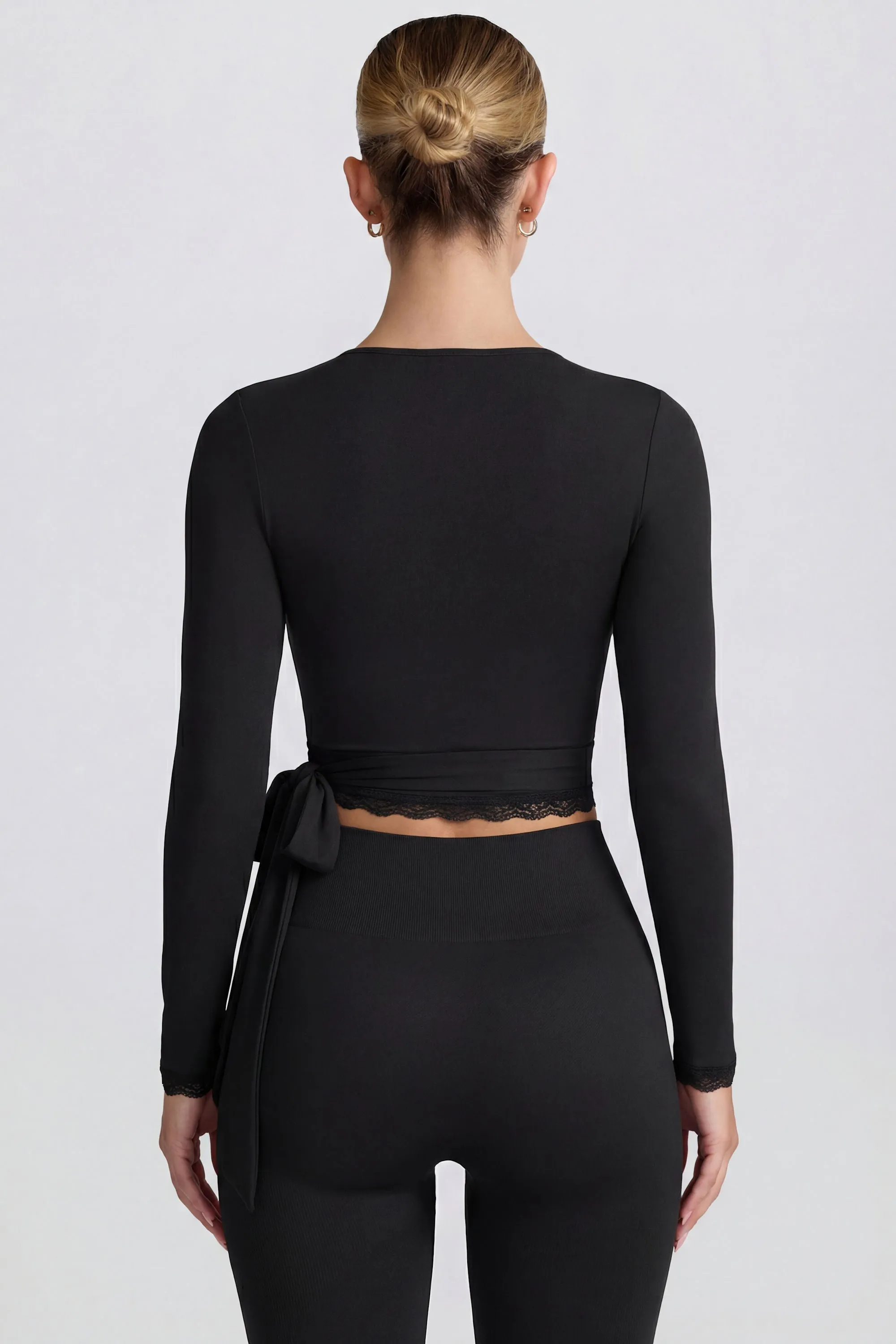 Soft Jersey Wrap Top in Black sold by Bo + Tee product image thumbnail 2