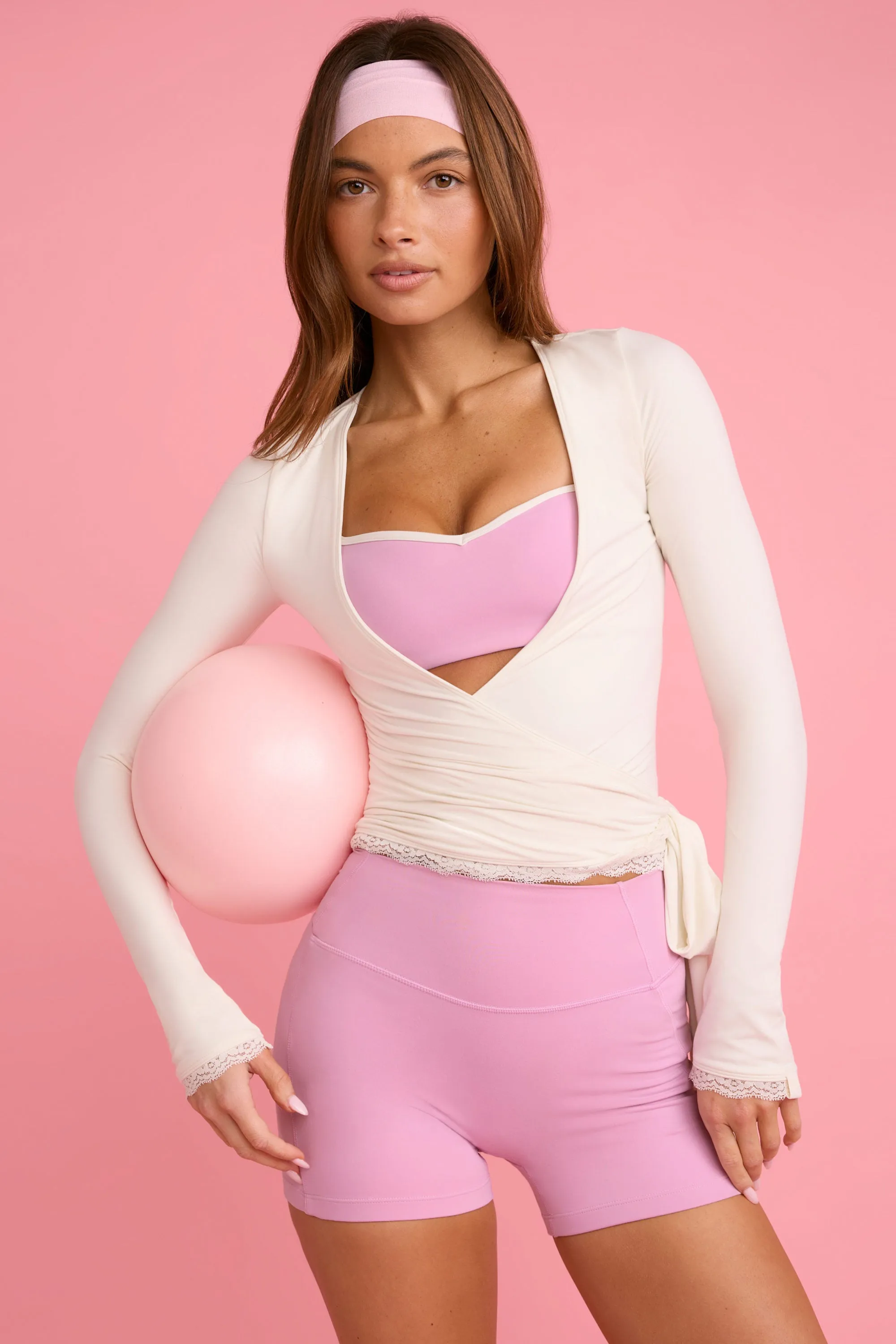 Soft Jersey Wrap Top in Ivory sold by Bo + Tee