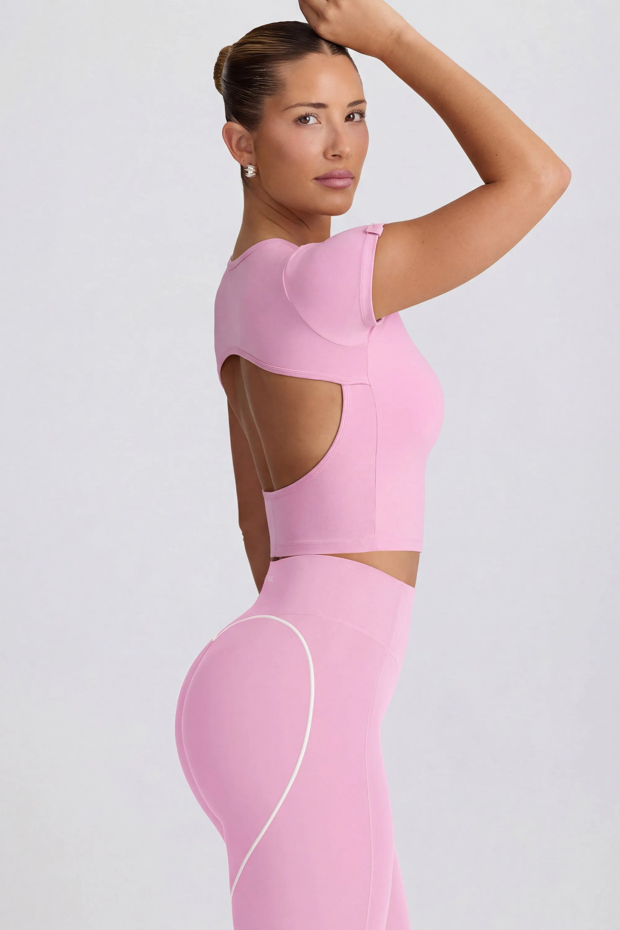 Cut-Out Longline T-Shirt in Dusty Pink sold by Bo + Tee product image thumbnail 3