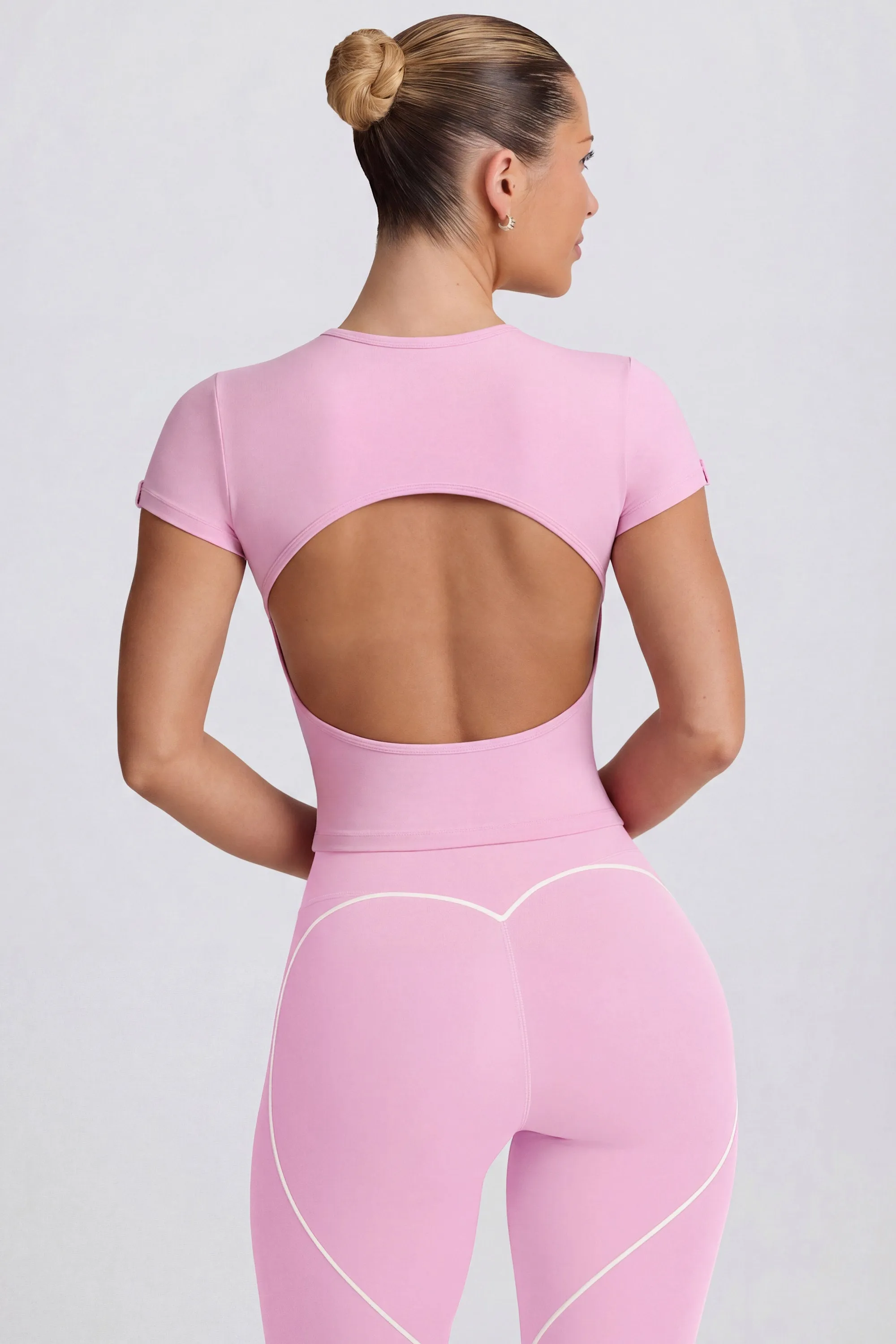 Cut-Out Longline T-Shirt in Dusty Pink sold by Bo + Tee product image thumbnail 2