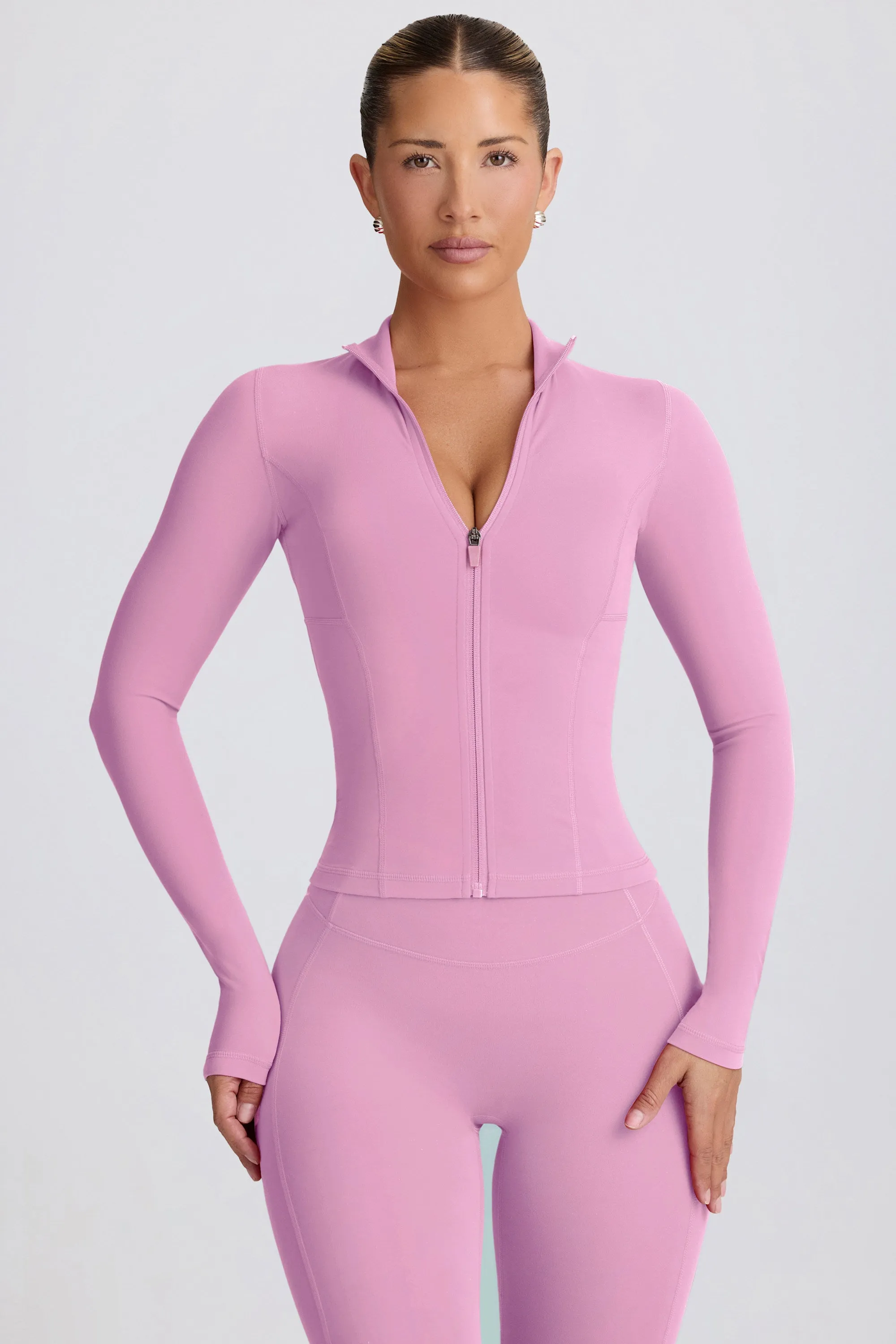 Soft Active Zip-Up Jacket in Dusty Pink sold by Bo + Tee product image thumbnail 4