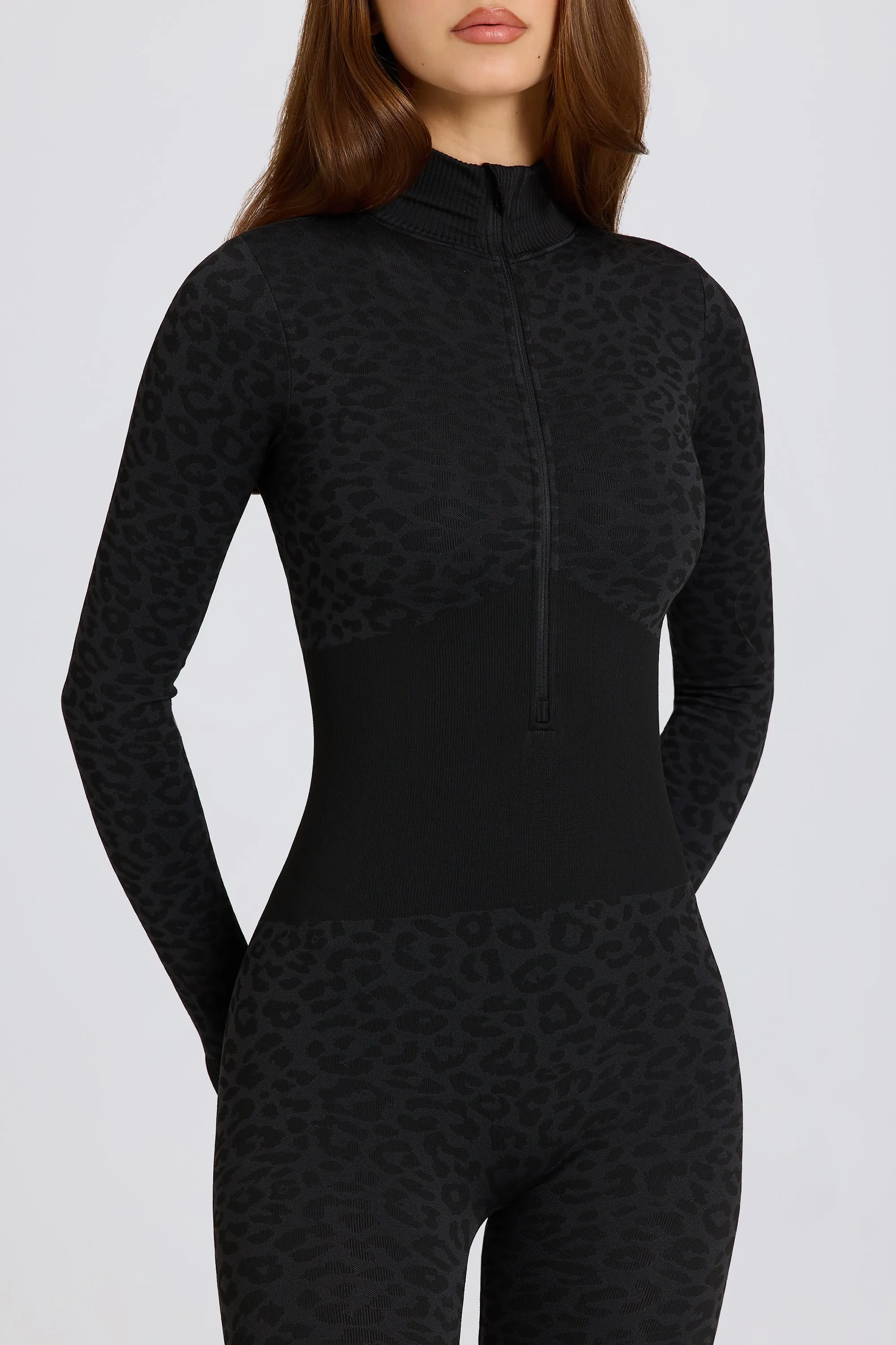 Thermal Base-Layer Jumpsuit in Black Leopard sold by Bo + Tee product image thumbnail 5